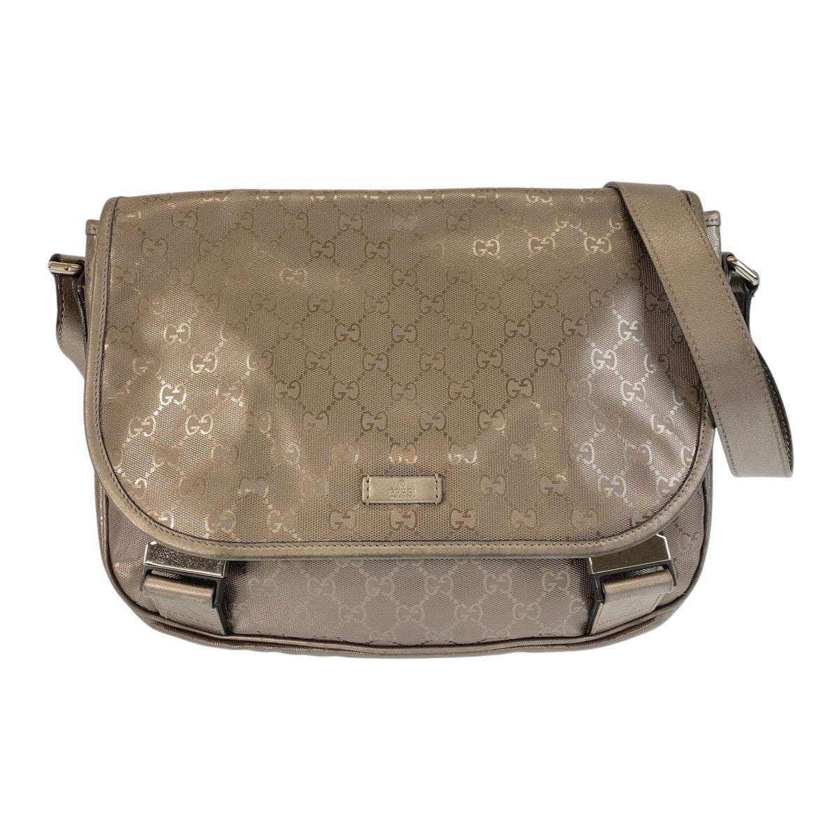 Gucci PVC Metallic SilverMetal GG implementation Brown Shoulder Bag