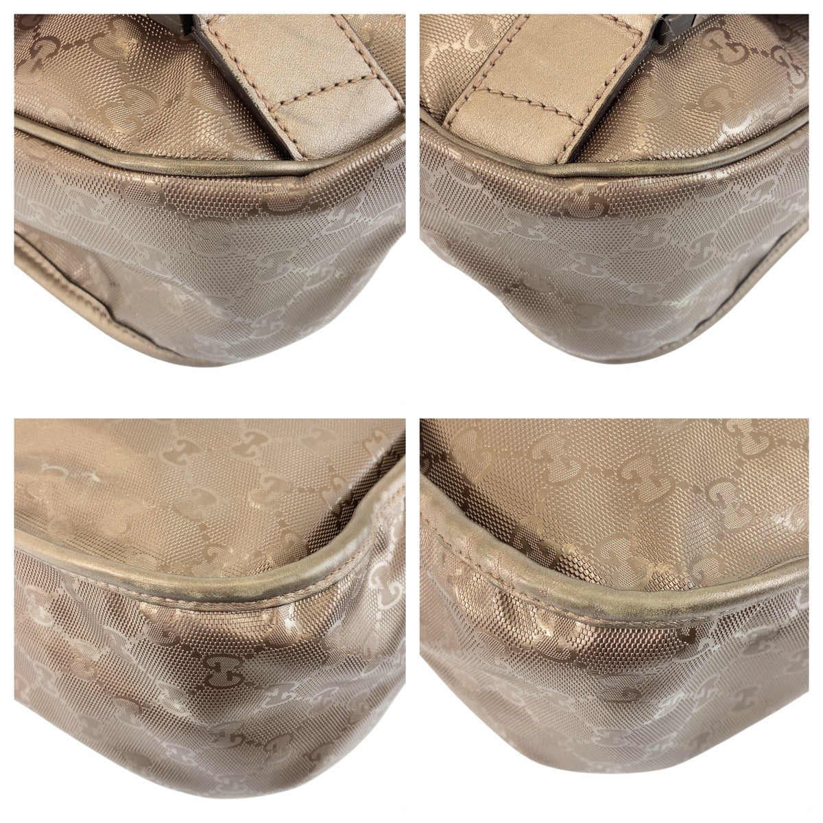 Gucci PVC Metallic SilverMetal GG implementation Brown Shoulder Bag