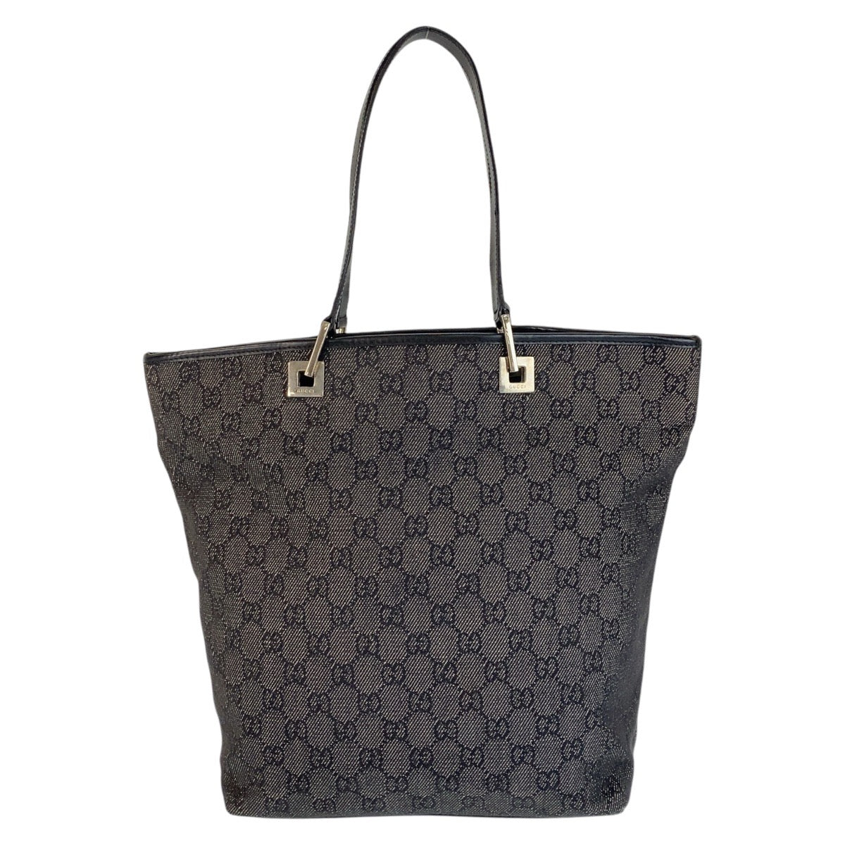 Gucci GG , SilverMetal Leather Canvas Black Shoulder Bag 4