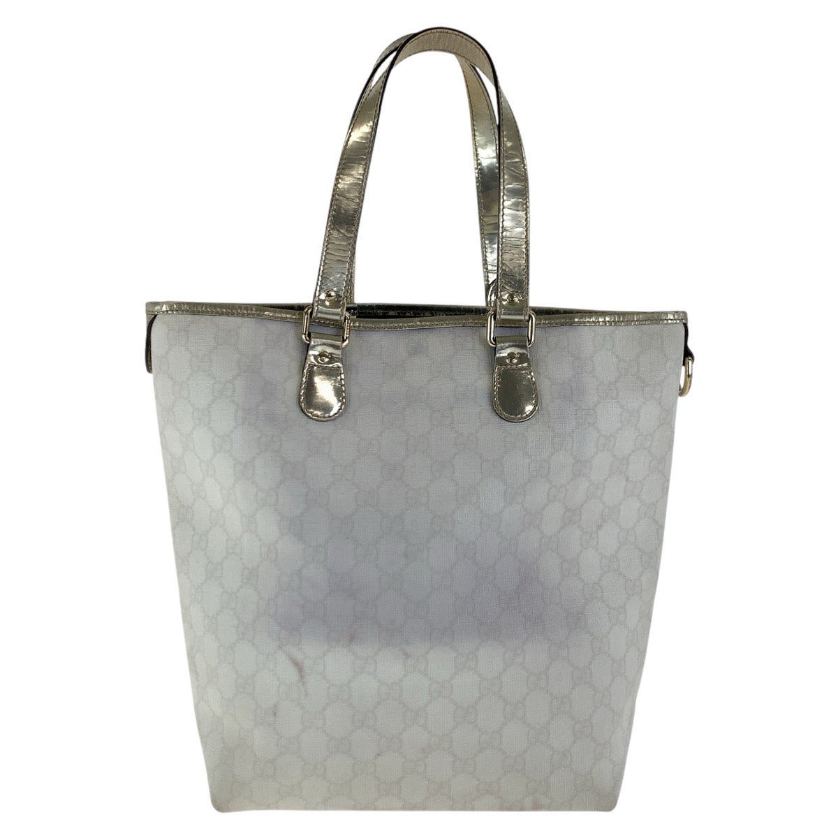 Gucci GG Supreme Canvas White Gold Tote Bag