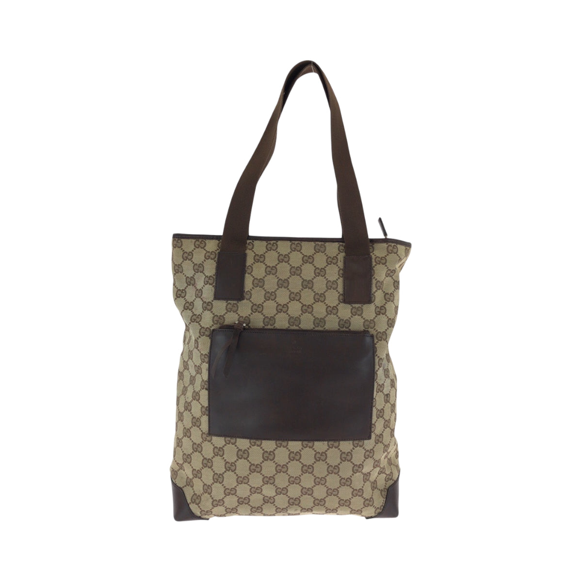 Gucci 019 GG SilverMetal Canvas Brown Beige Shoulder Bag