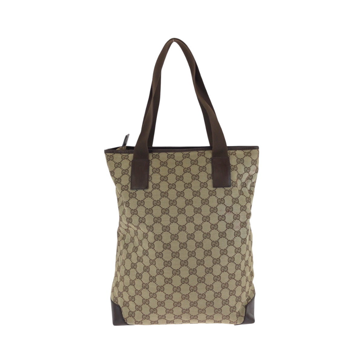 Gucci 019 GG SilverMetal Canvas Brown Beige Shoulder Bag