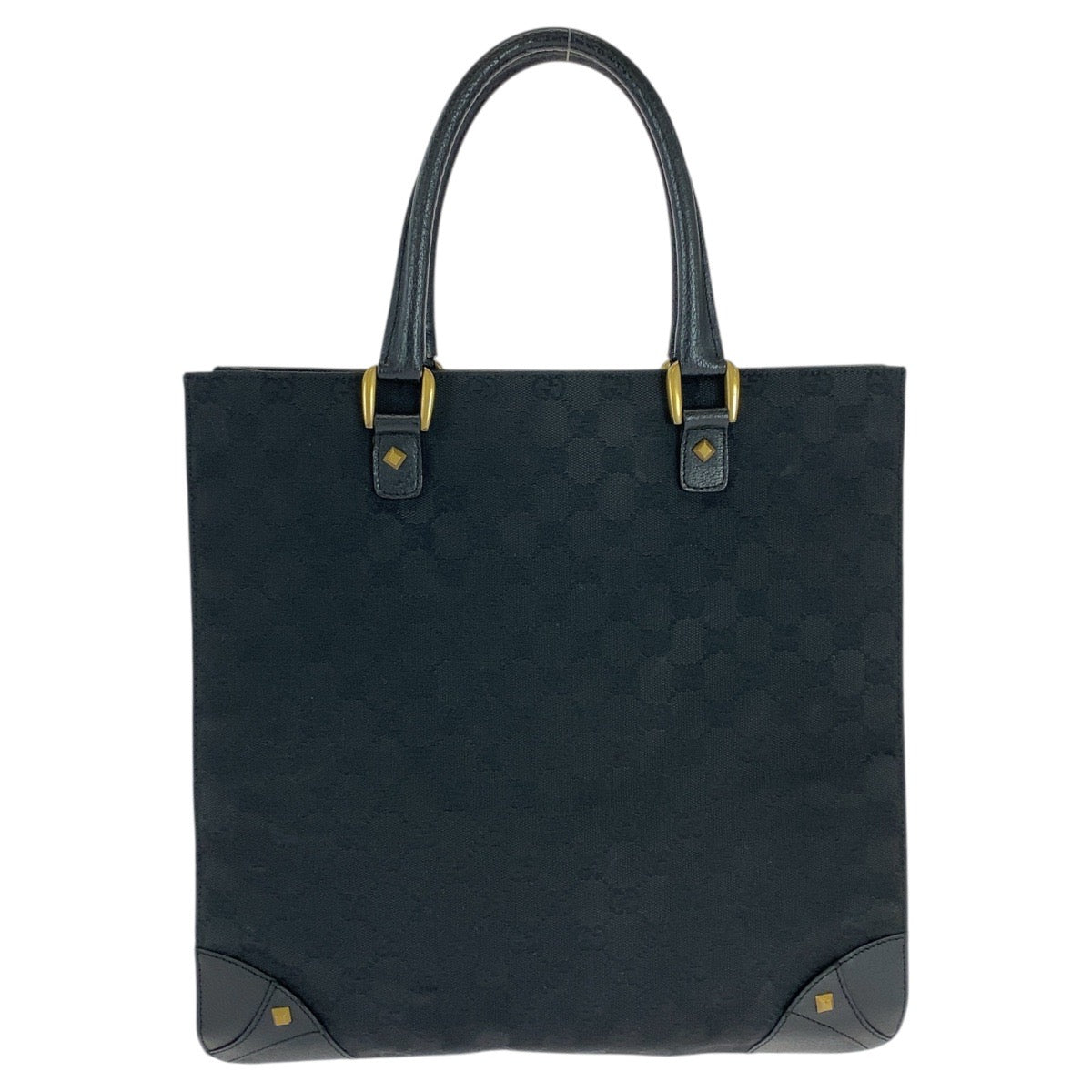 Gucci GG , Studs Leather Canvas Black Shoulder Bag