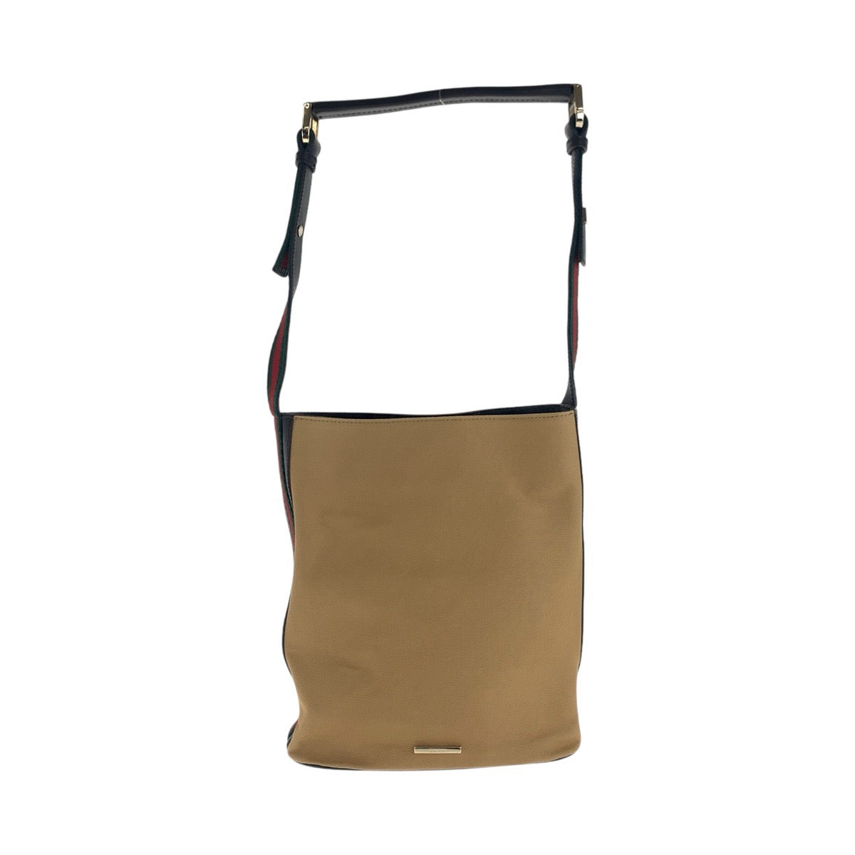 Gucci 001 , Sherry line Leather Canvas Beige Shoulder Bag