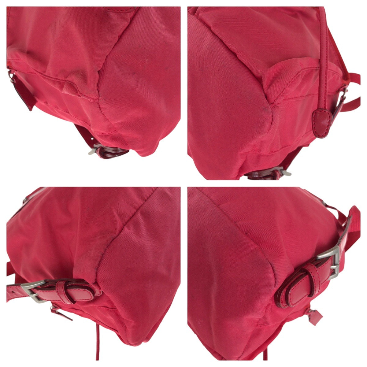 Backpack Test Triangle With Handbag Nylon Red