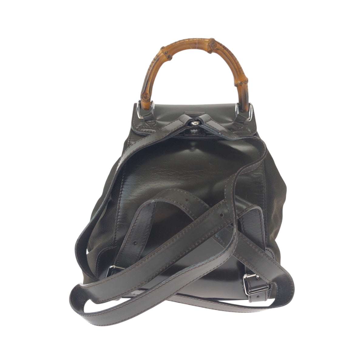 Gucci Backpack 003 Khaki SilverMetal Backpack Nylon Brown