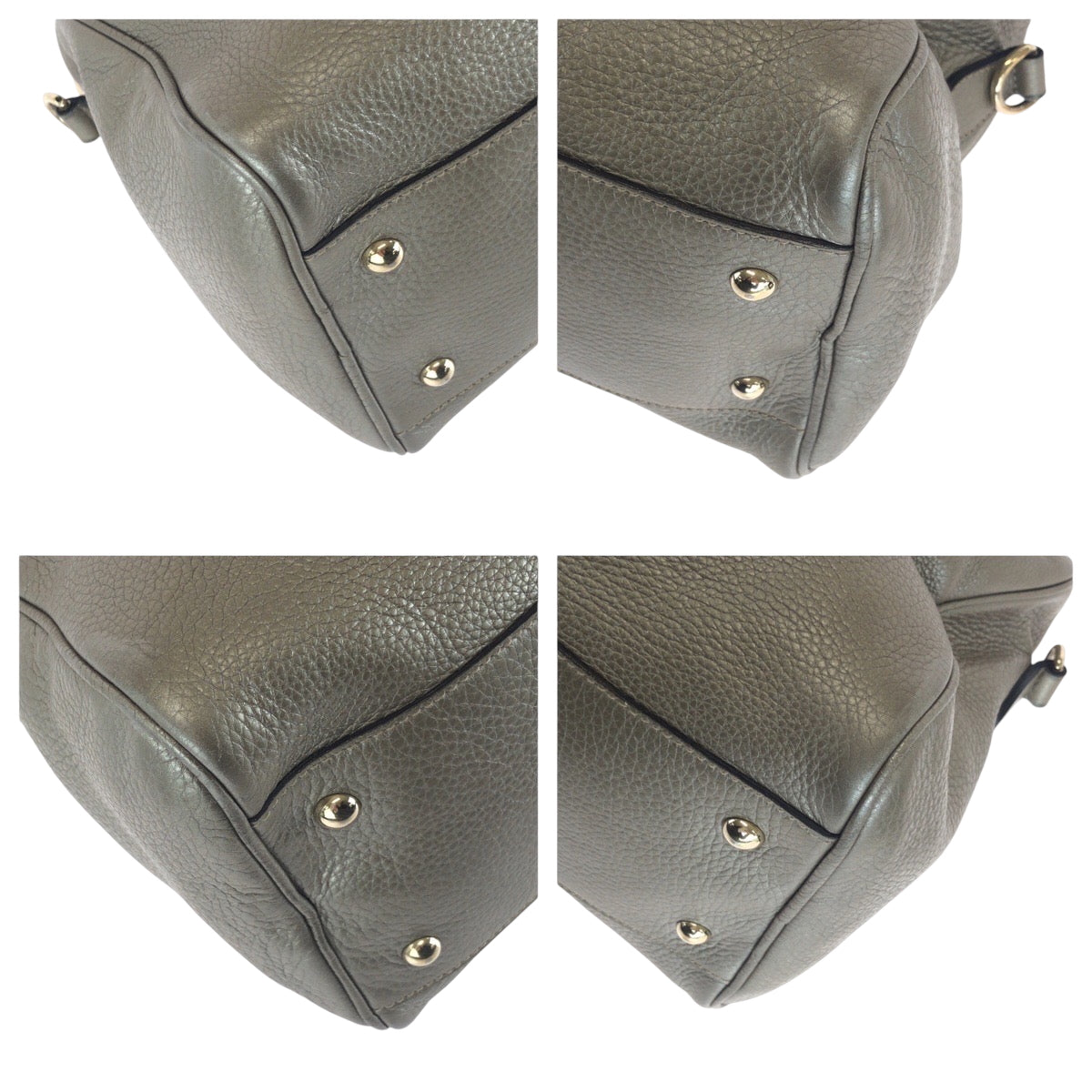 Gucci Bamboo Leather Gold Shoulder Bag