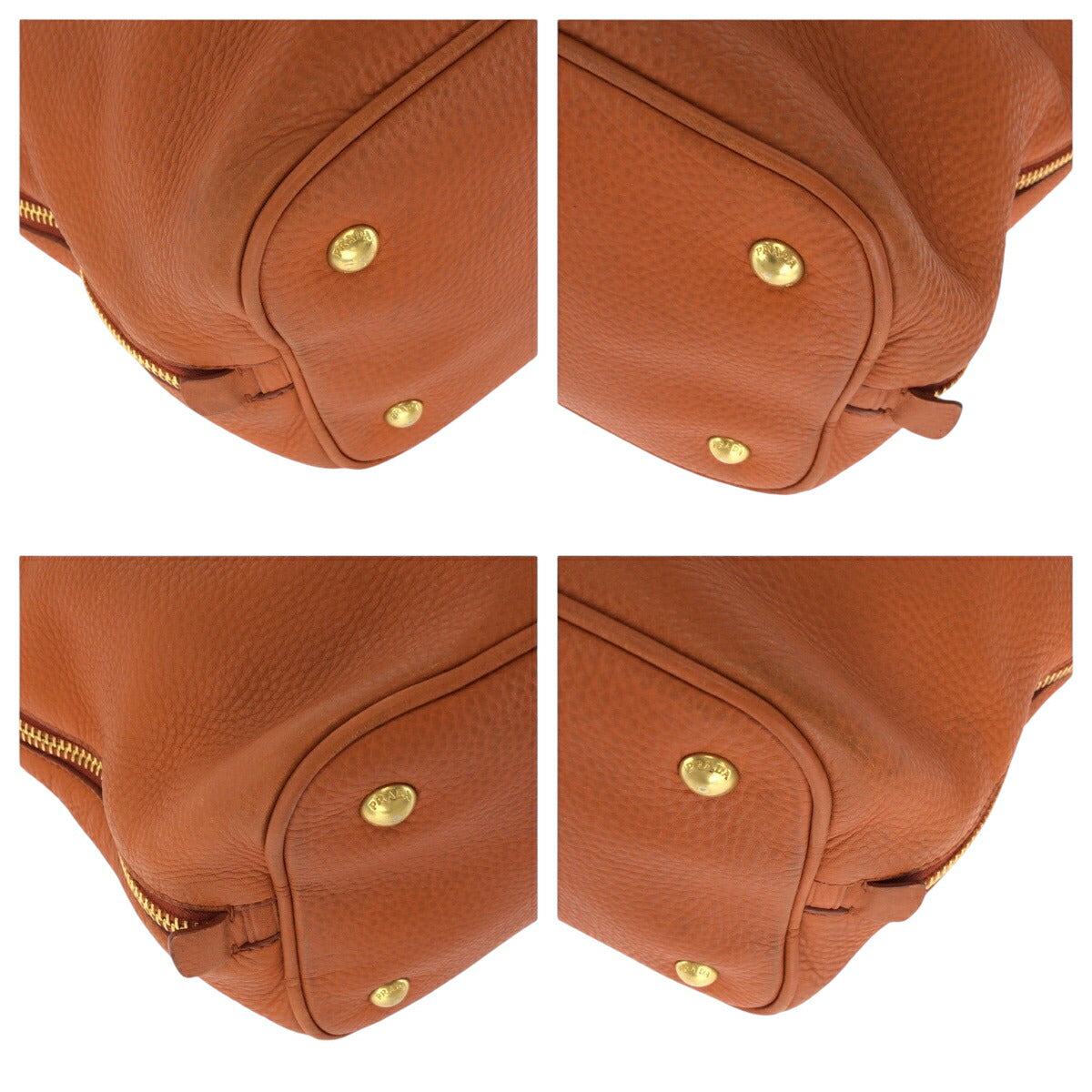 Prada Daino 2Way Bag Vitello Orange Logo Tote Bag