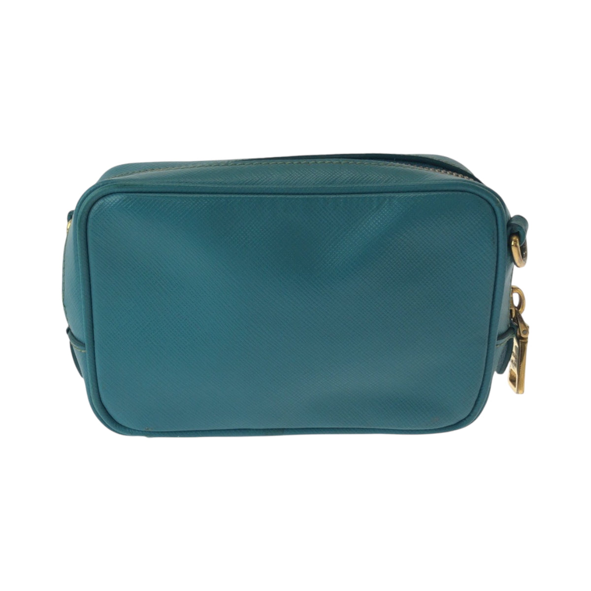 Shoulder Bag Goldmetal Safiano Triangle With Logo Leather Blue