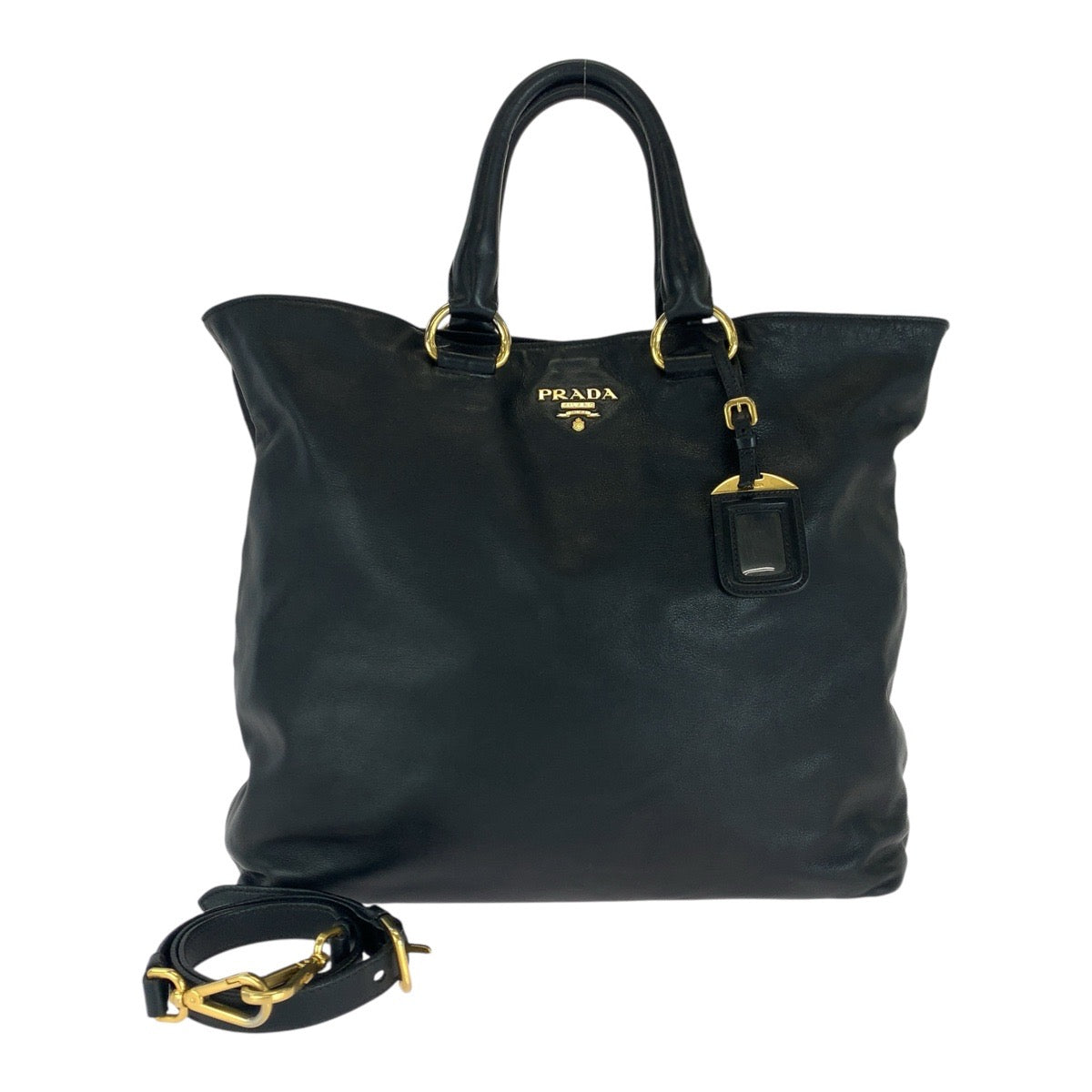 Tote Bag Goldmetal Leather Black