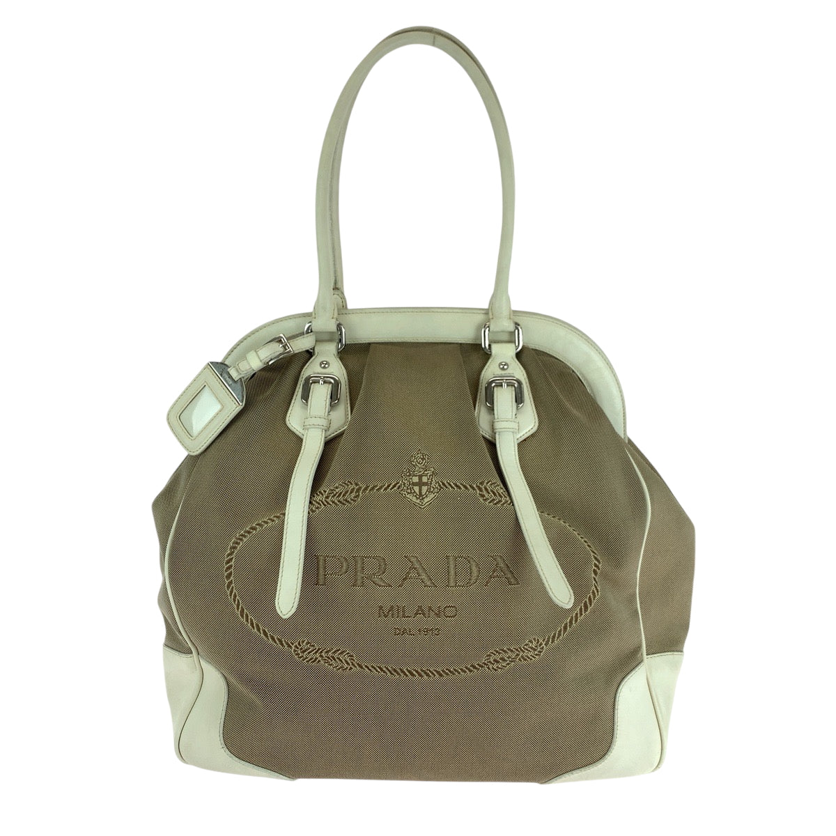 Handbag Tote Bag Shoulder Bag Jacquard Women Canvas Brown