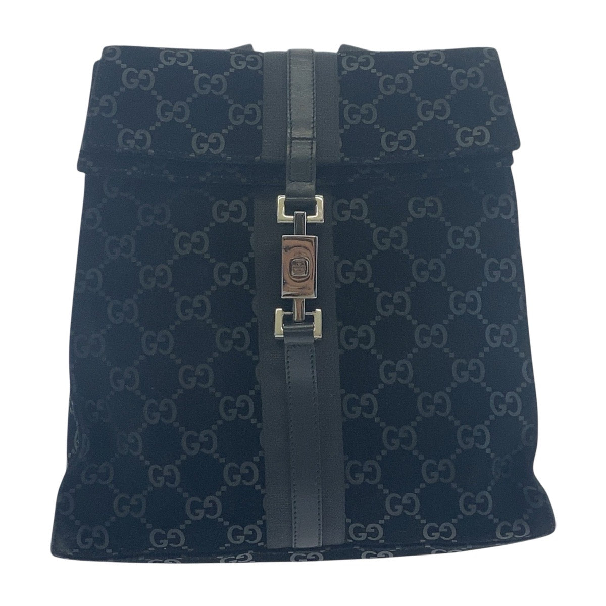 Gucci Backpack 003 , Metal Backpack Leather Suede Black Silver