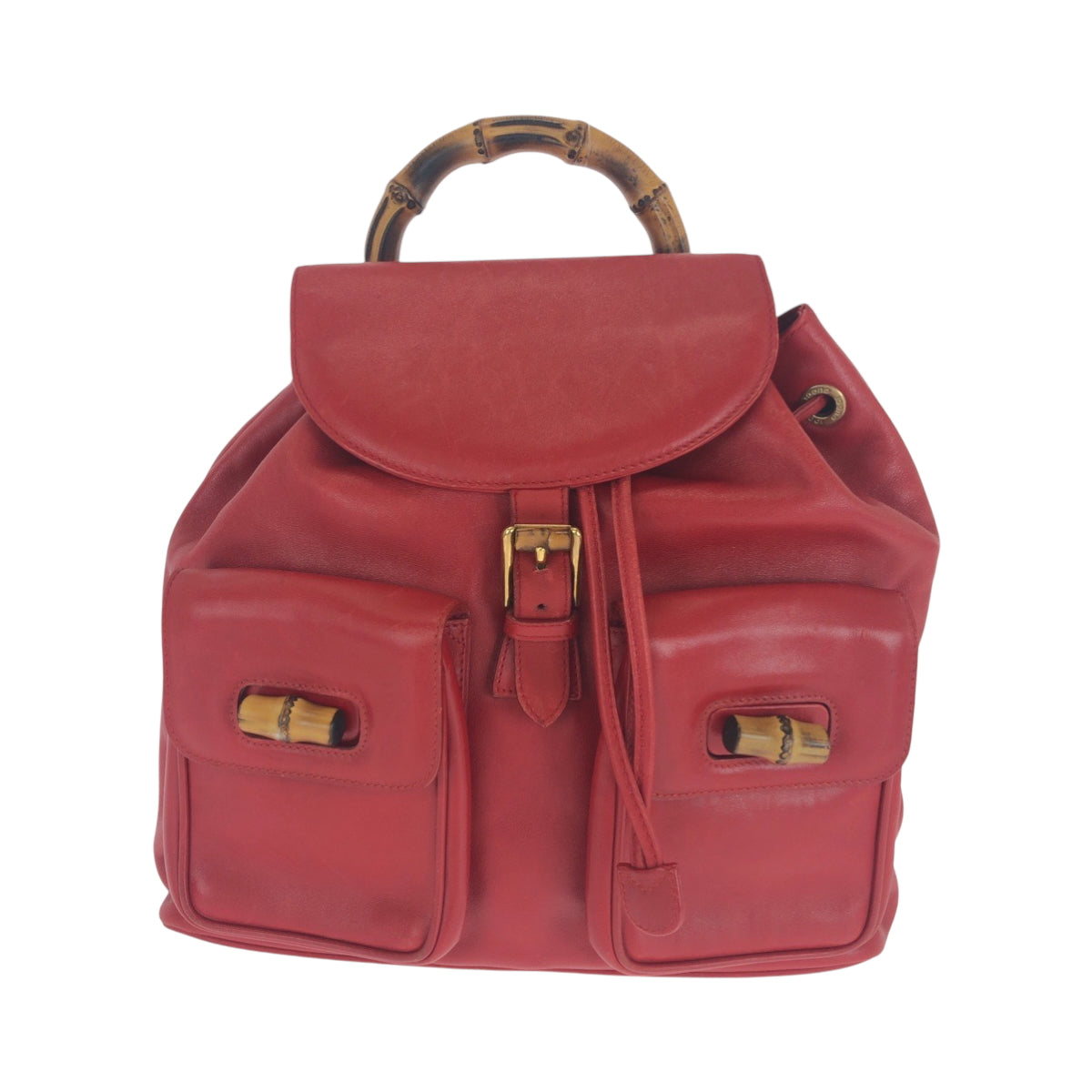 Gucci Backpack 003 Metal Backpack Leather Brown Red Gold
