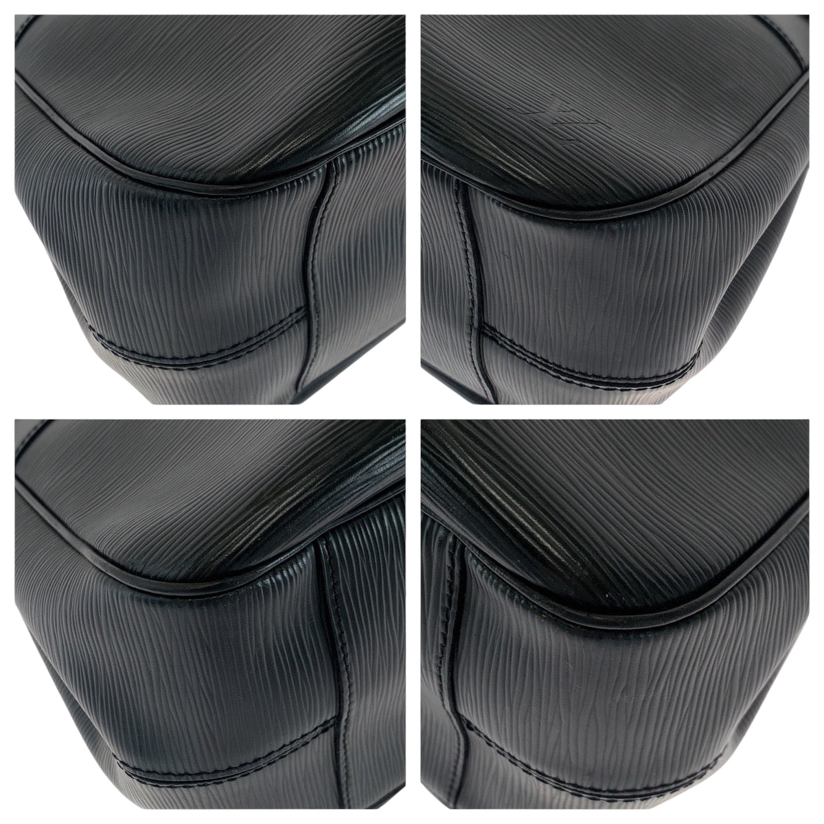 Louis Vuitton M59262 Epi SilverMetal Epi Passy Leather Black Handbag