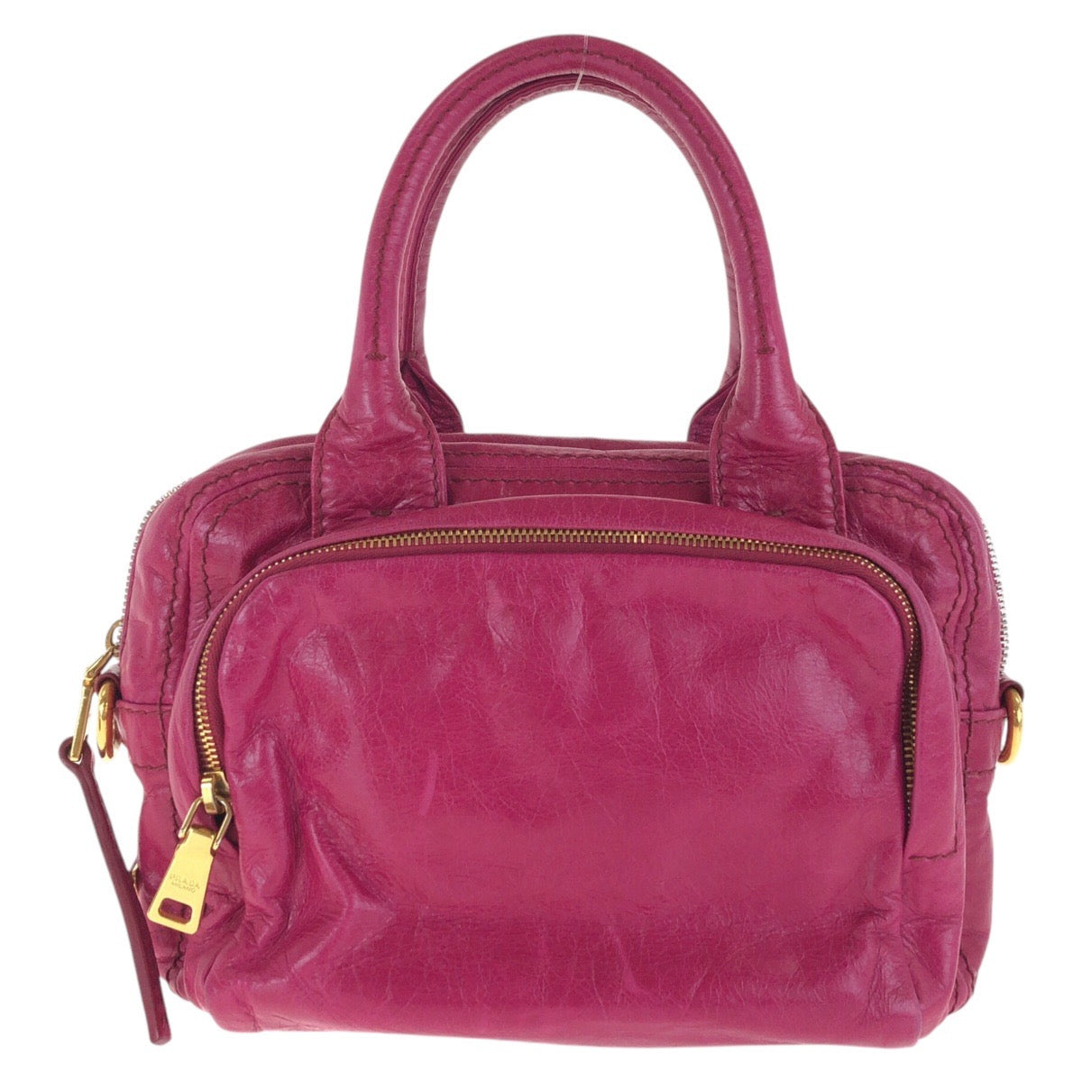 Prada Triangle 2Way Bag Leather Logo Travel Bag Logo 2Way Bag