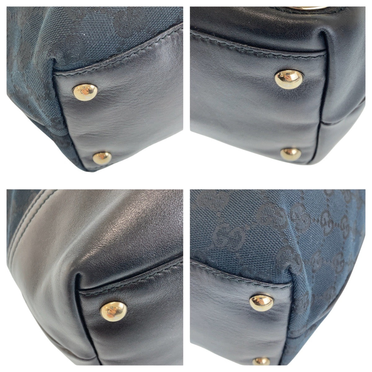 Gucci GG , Newbrit Leather Canvas Black Shoulder Bag