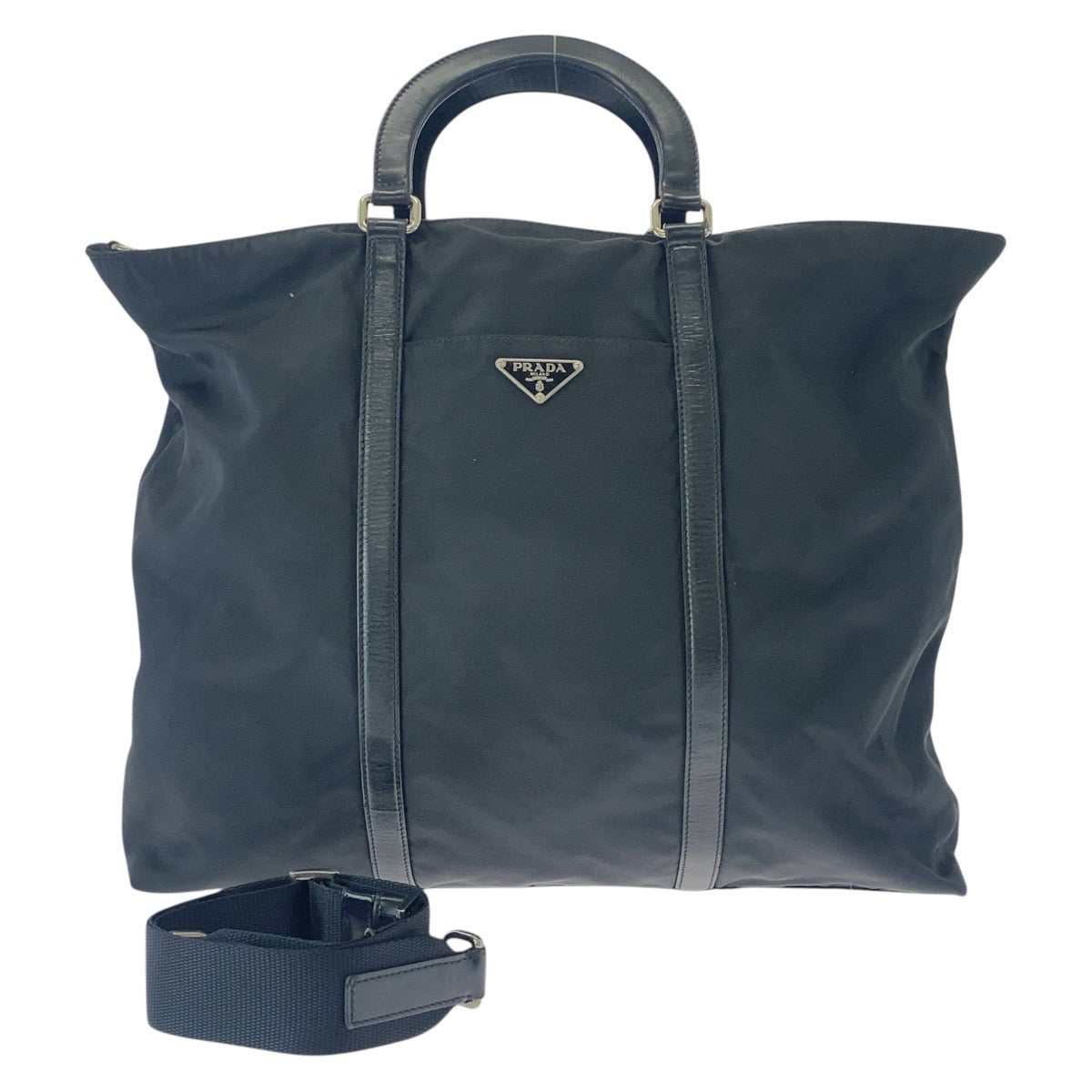 Tote Bag Silvermetal Tote Bag Shoulder Bag Nylon Black Logo Mens