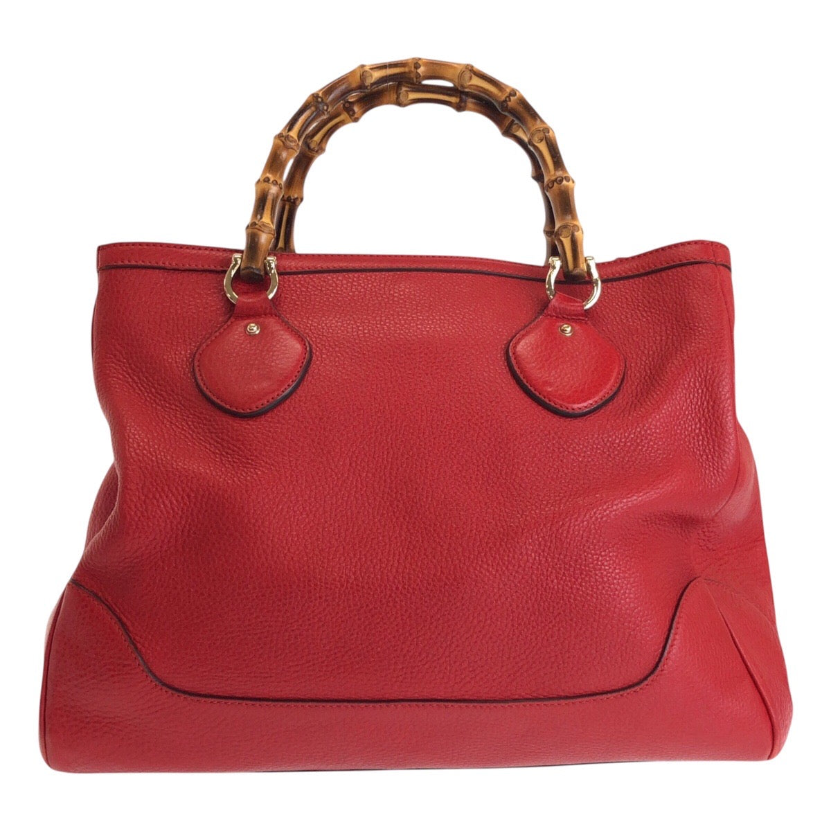 Gucci Bamboo Leather Red Tote Bag