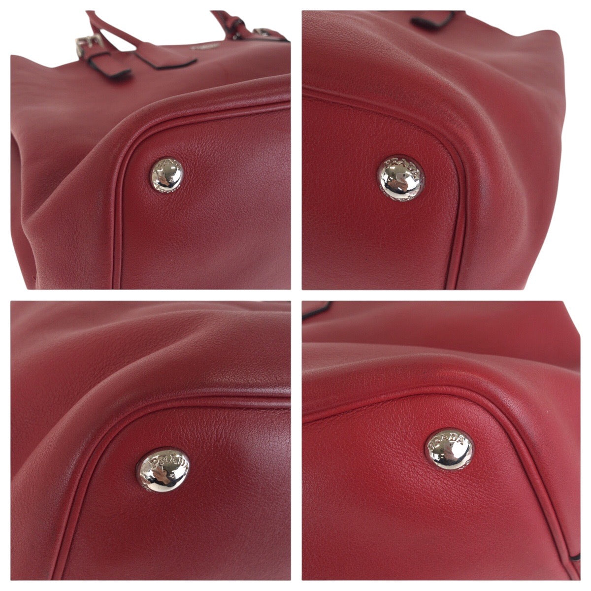 Tote Bag Metal Tote Bag Shoulder Bag Leather Red