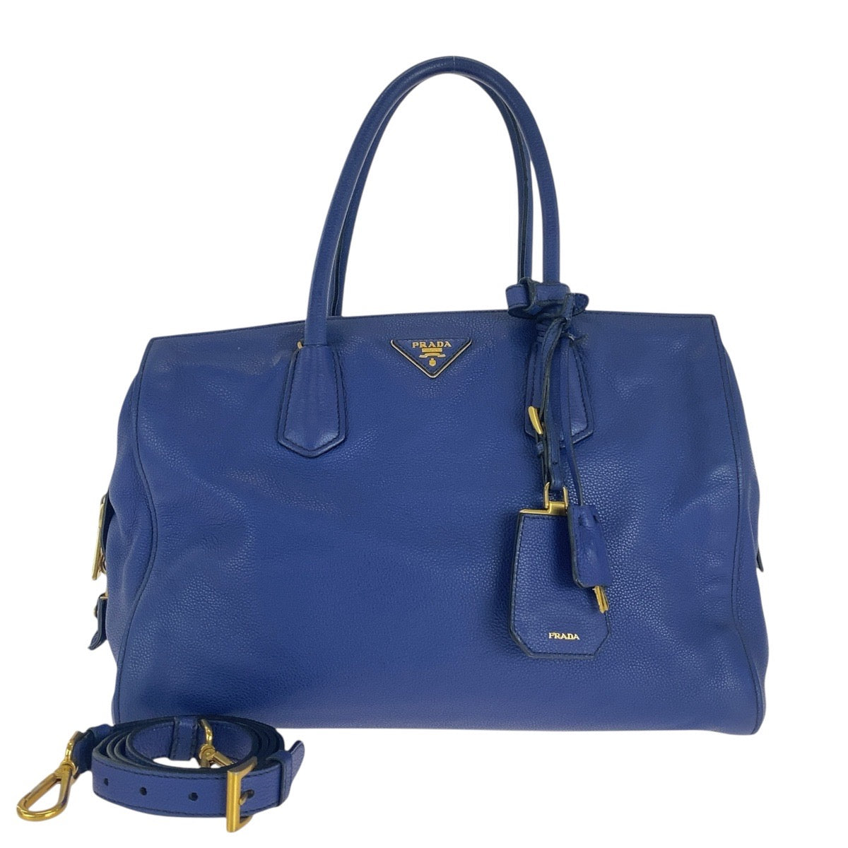 Prada Grain Triangle Plate 2Way Bag Vitello Logo Travel Bag