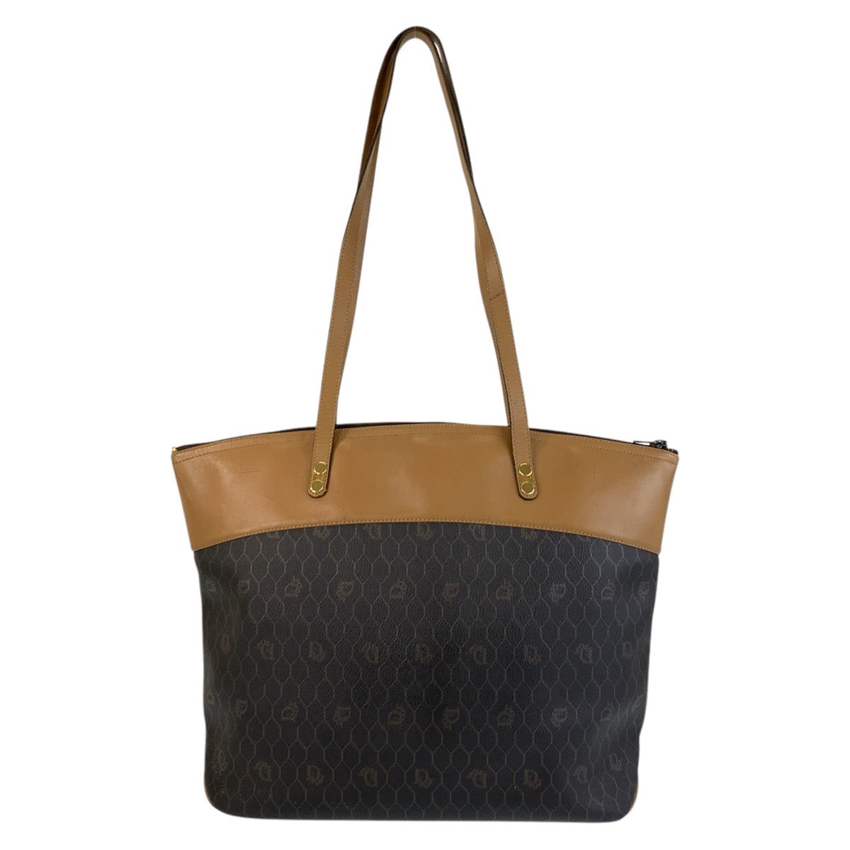 Dior Christian Tote Bag Pvc, Camel Metal Tote Leather Brown Shoulder Bag