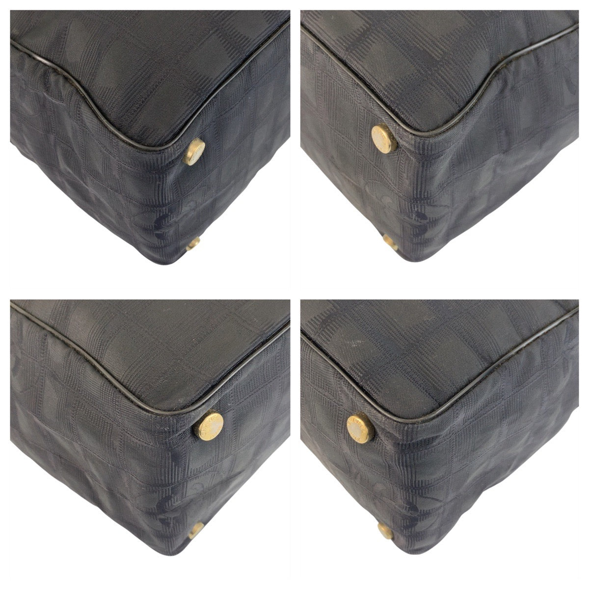 Chanel Nylon GoldMetal New line Black Leather Travel Bag