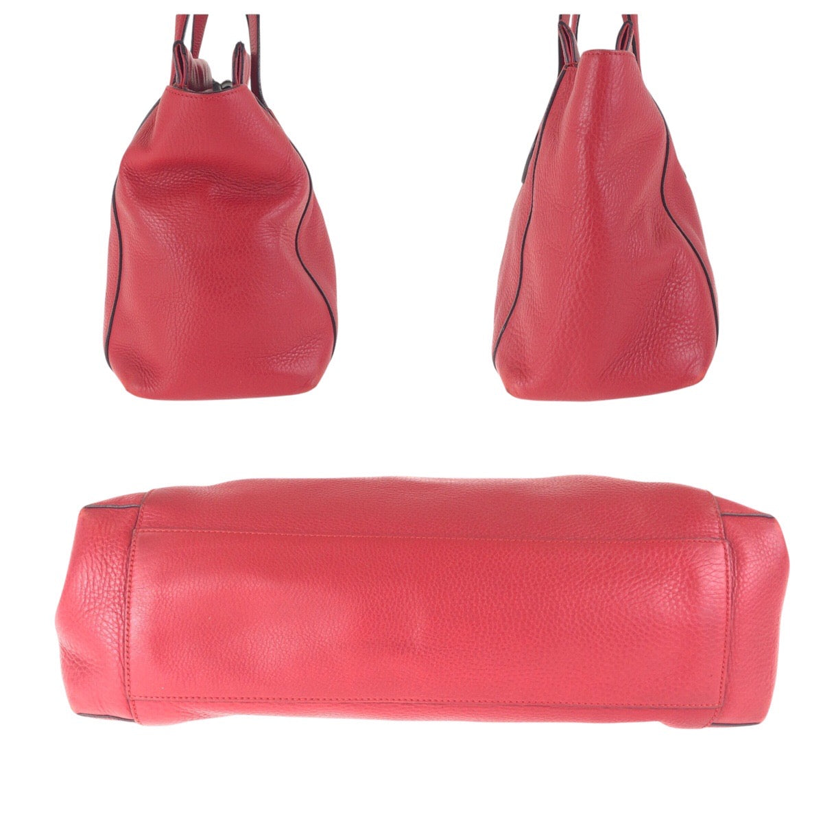 Gucci Leather Red Gold Shoulder Bag