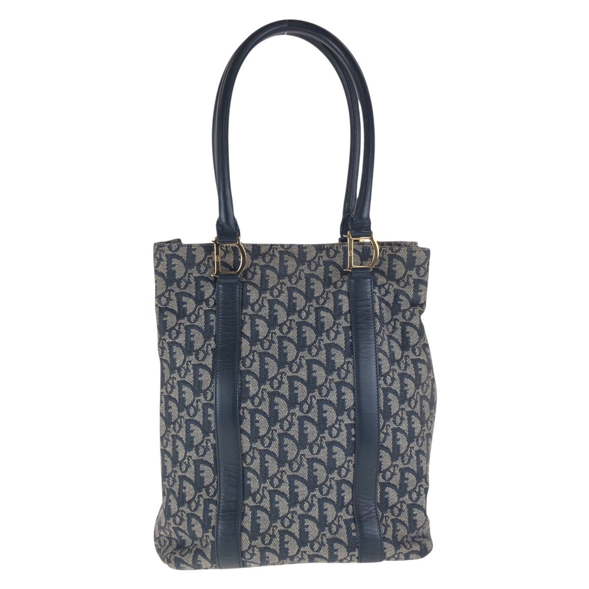 Dior Tote Bag , Navy Metal Tote Bag Leather Canvas Shoulder Bag