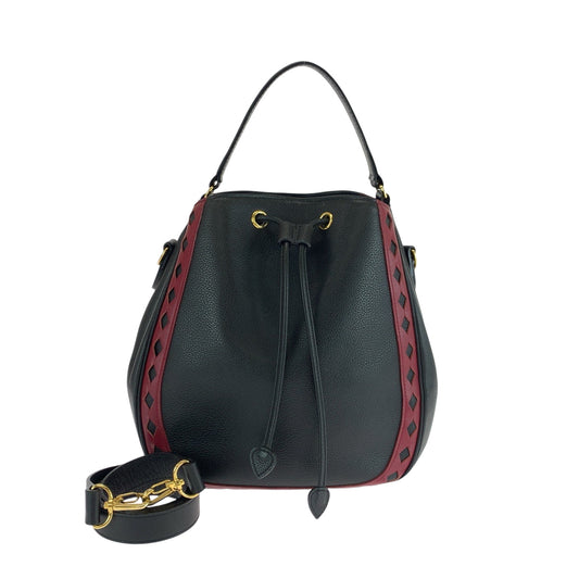 YSL Saint Laurent Yves Shoulder Bag Goldmetal Shoulder Bag Handbag Diamond Leather Black Red
