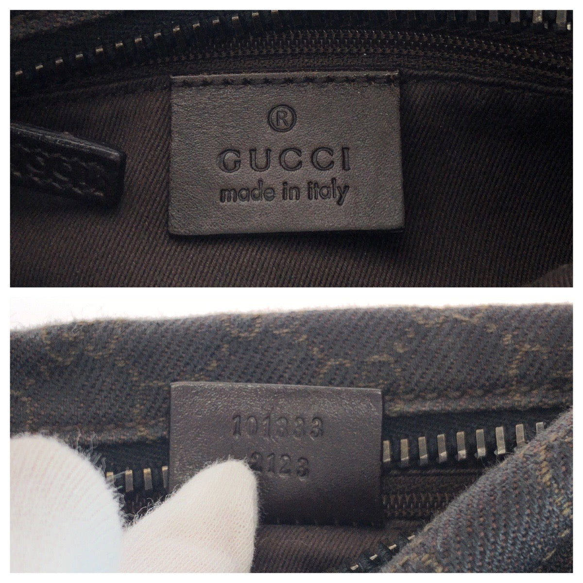 Gucci GG Metal Canvas Black Brown Shoulder Bag
