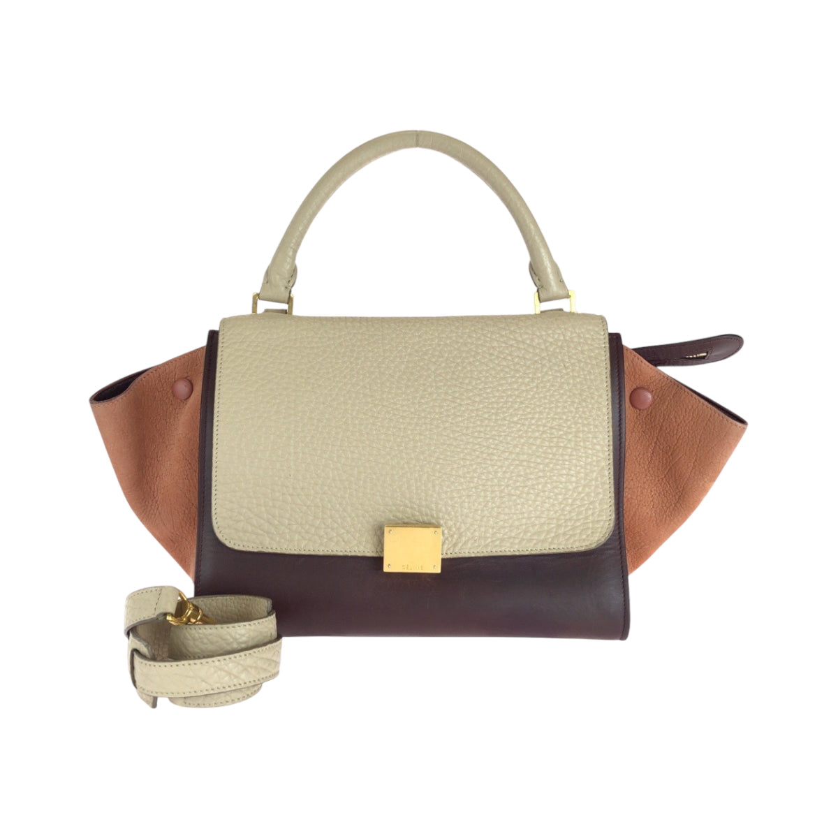 Shoulder Bag , Bordeaux Ivory Orange Metal Leather Suede