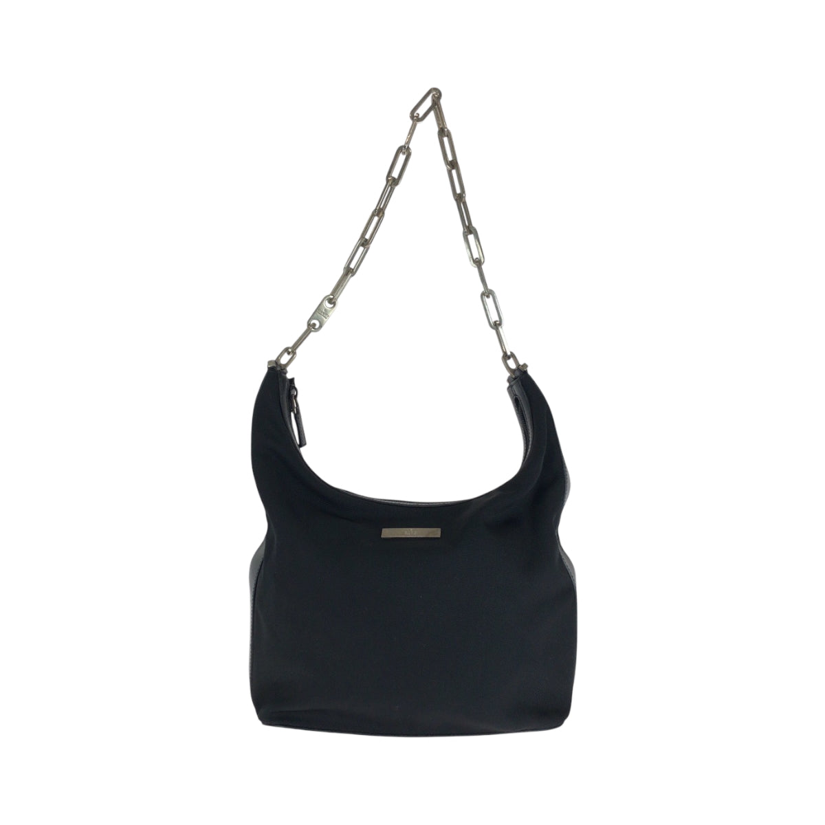 Gucci 001 SilverMetal ChainShoulder Nylon Black Shoulder Bag