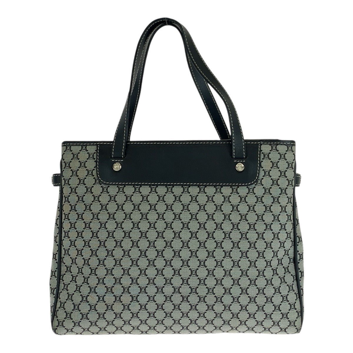 Tote Bag Ce , Grey Silvermetal Tote Leather Canvas