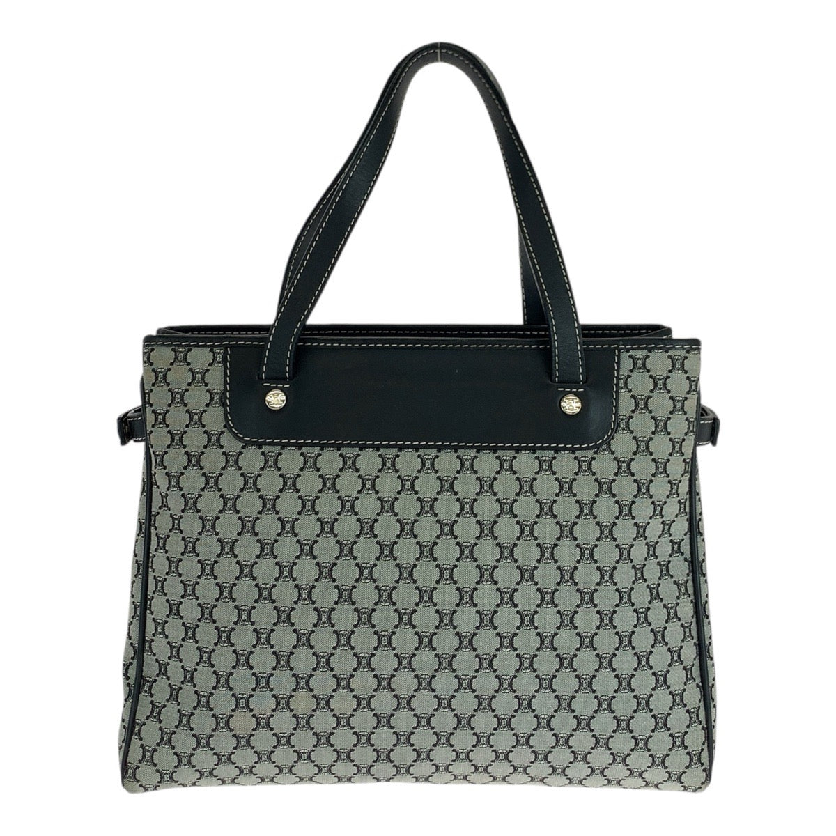 Tote Bag Ce , Grey Silvermetal Tote Leather Canvas