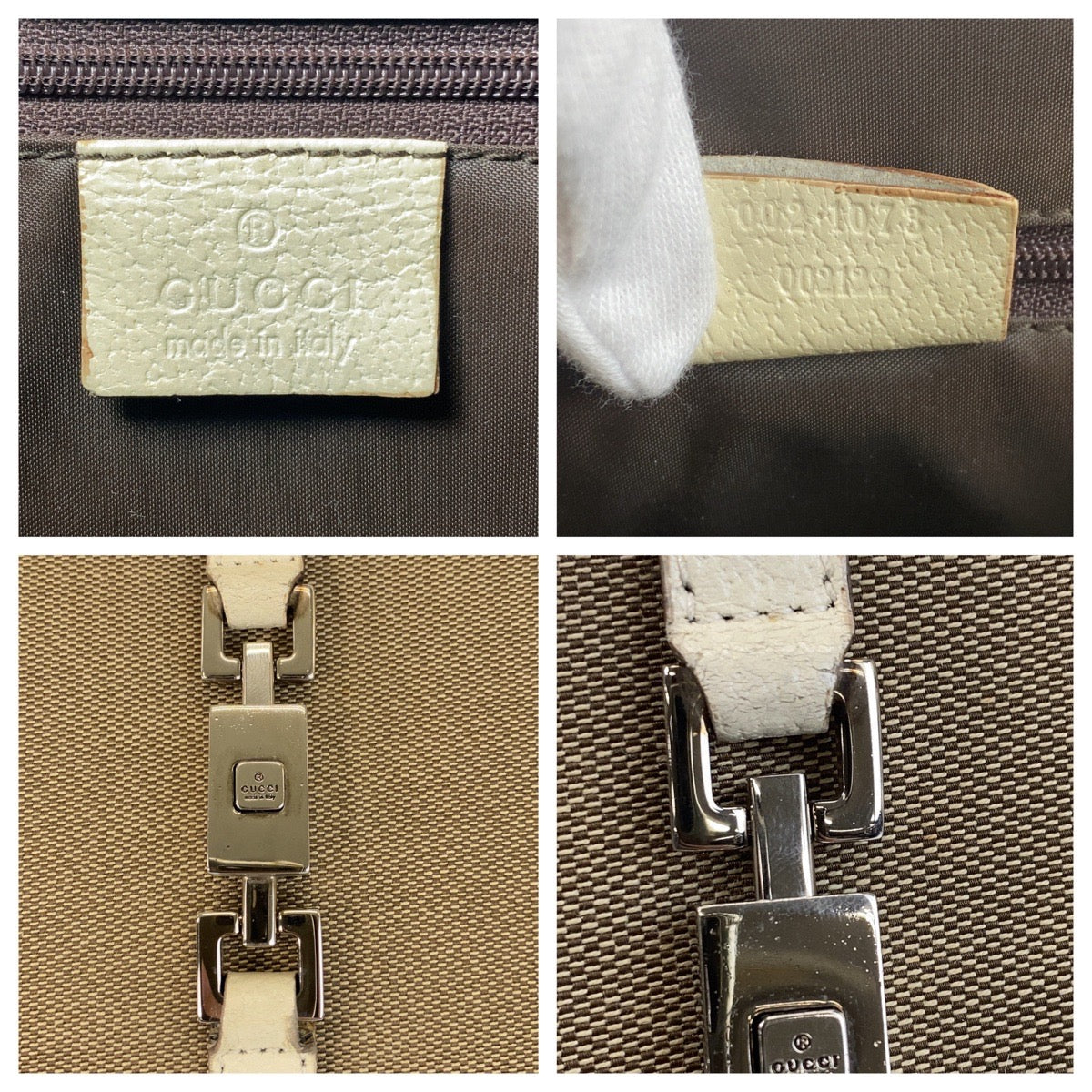 Gucci Jackie 2Way Bag Leather Canvas Travel Bag