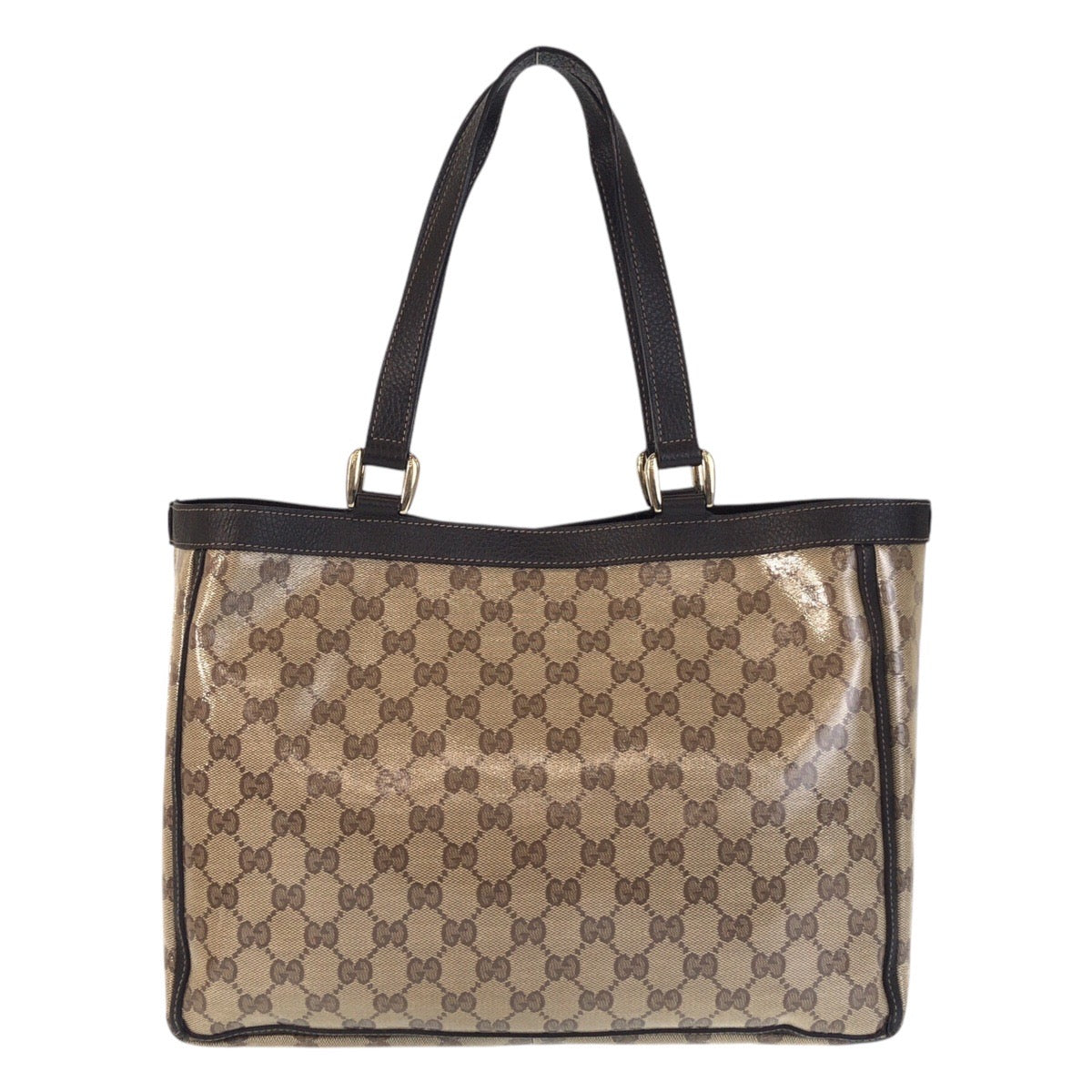 Gucci Coated Gold Leather Canvas Brown Beige Apparel
