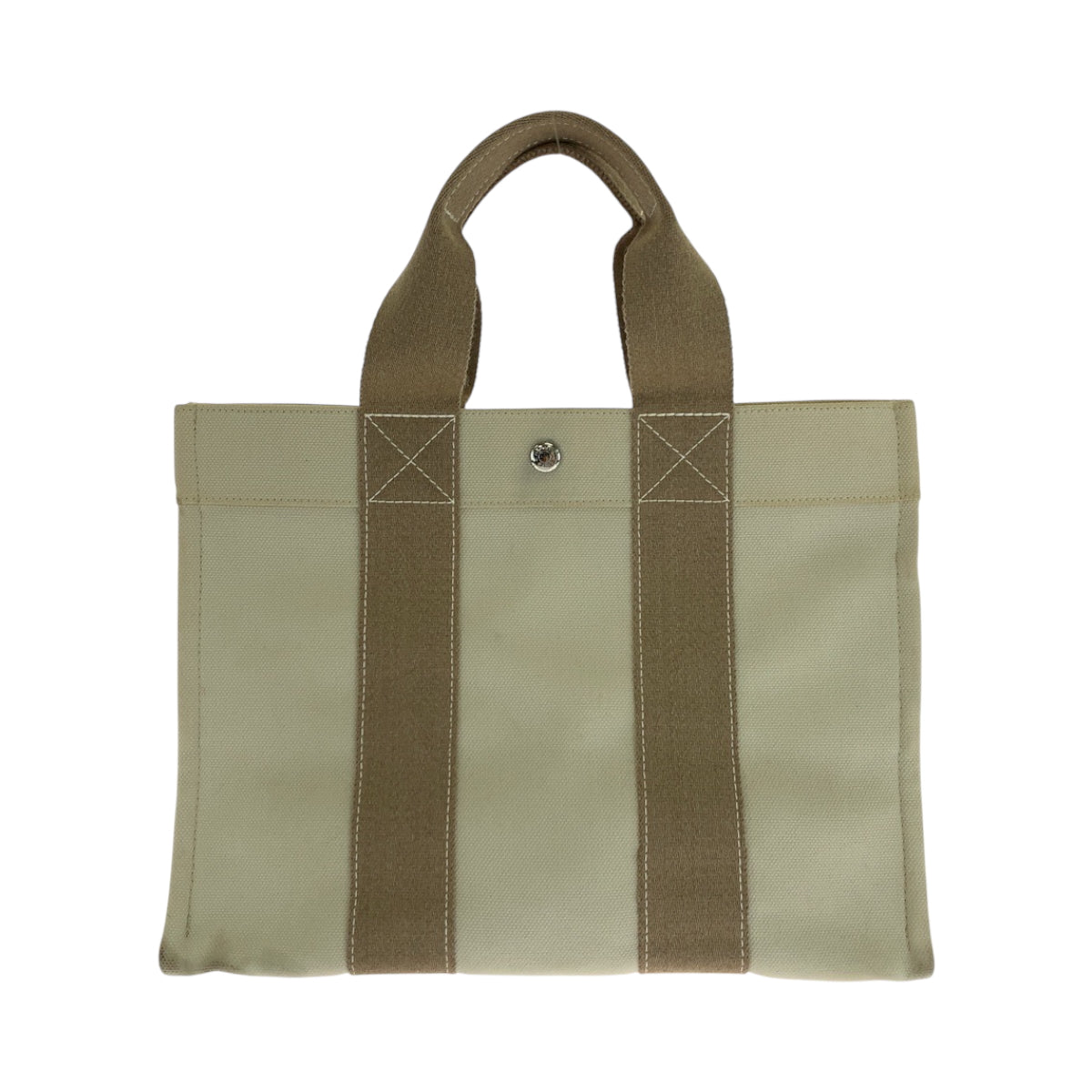 Hermes Tote Bag Ivory Silvermetal Tote Bag Handbag Bora Canvas Beige