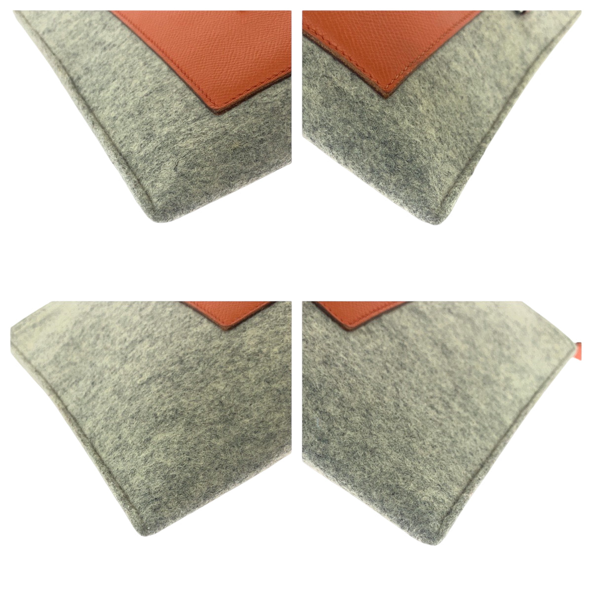 Clutch Bag Felt, Epsom Grey Orange Silvermetal