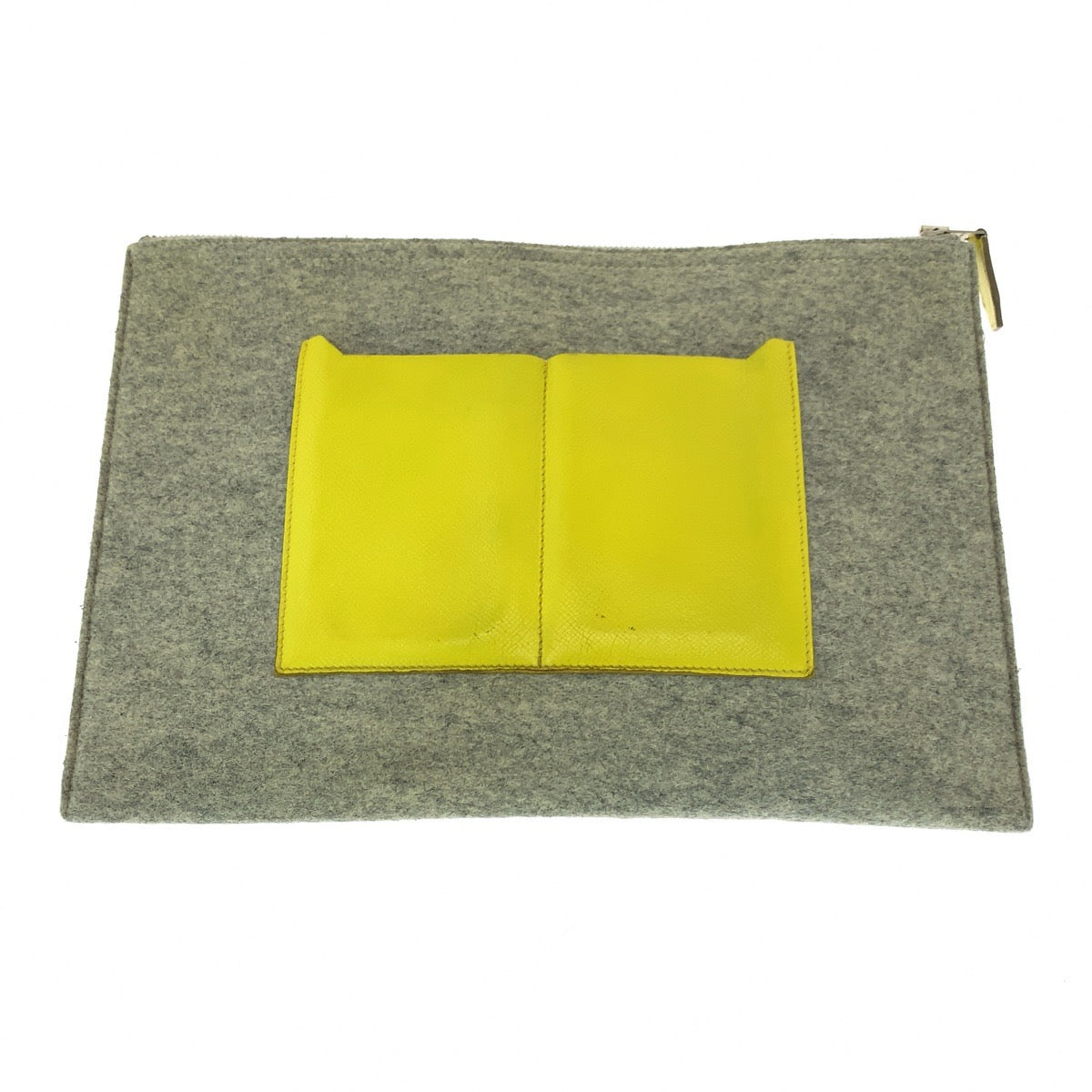 Clutch Bag Felt, Epsom Griclair Yellow Zanzibar