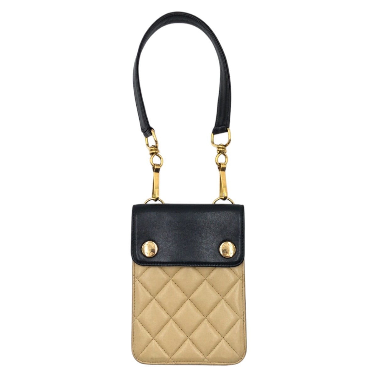 Chanel lambskin Matrasse By color Black Beige Shoulder Bag