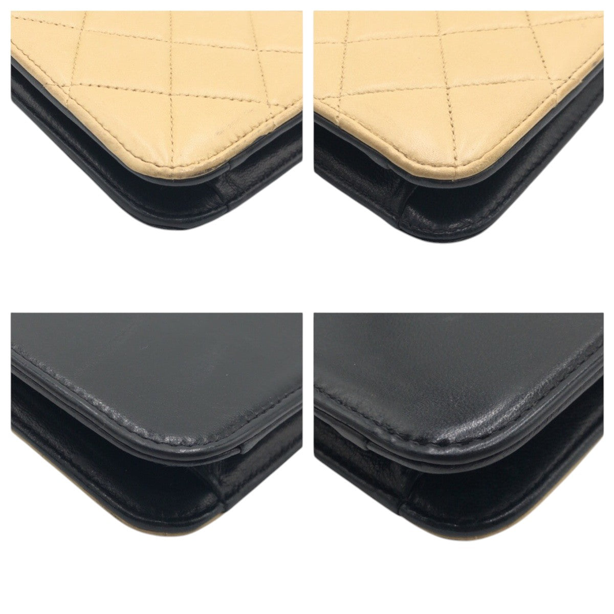 Chanel lambskin Matrasse By color Black Beige Shoulder Bag