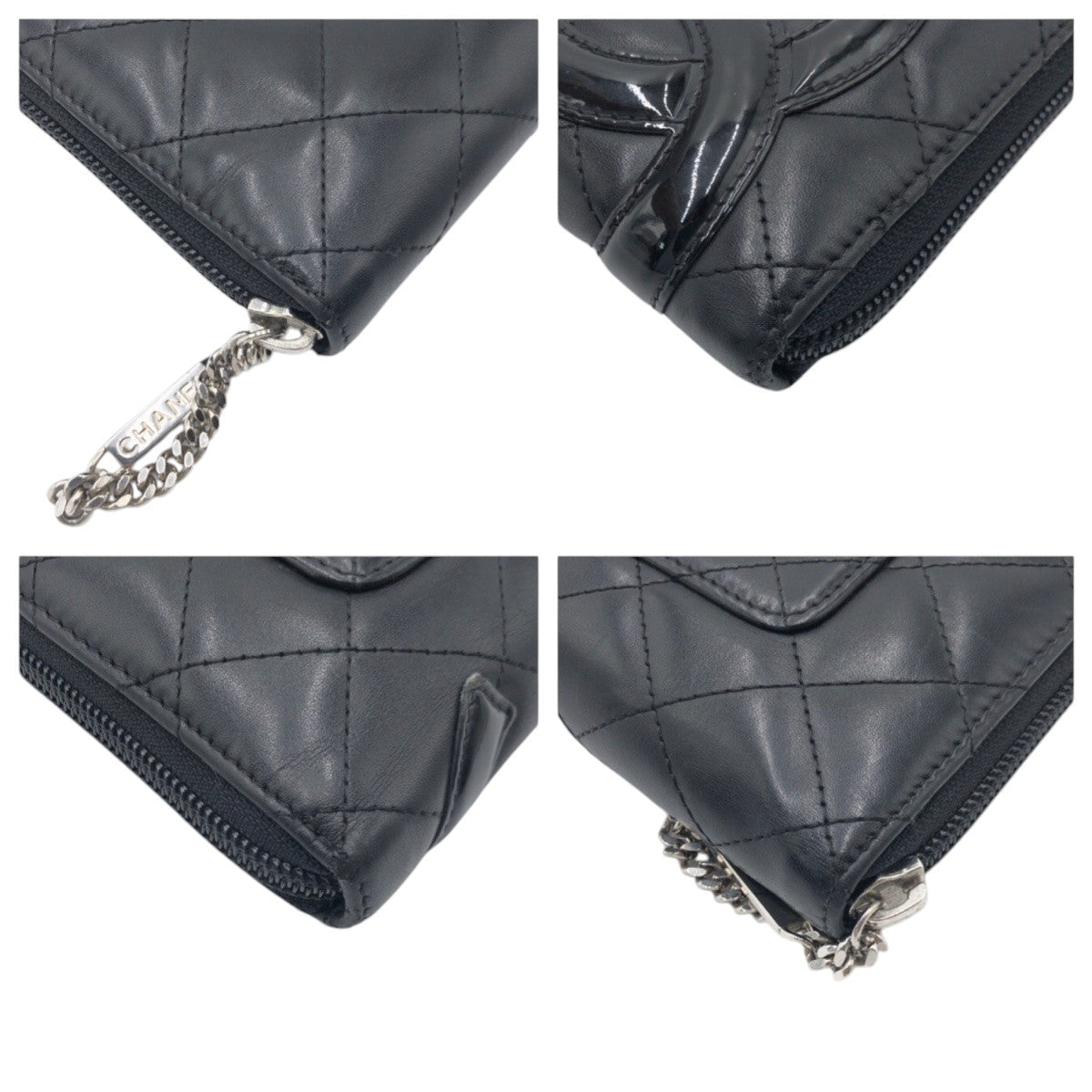 Chanel Cambon Coco Mark Leather Long Wallet