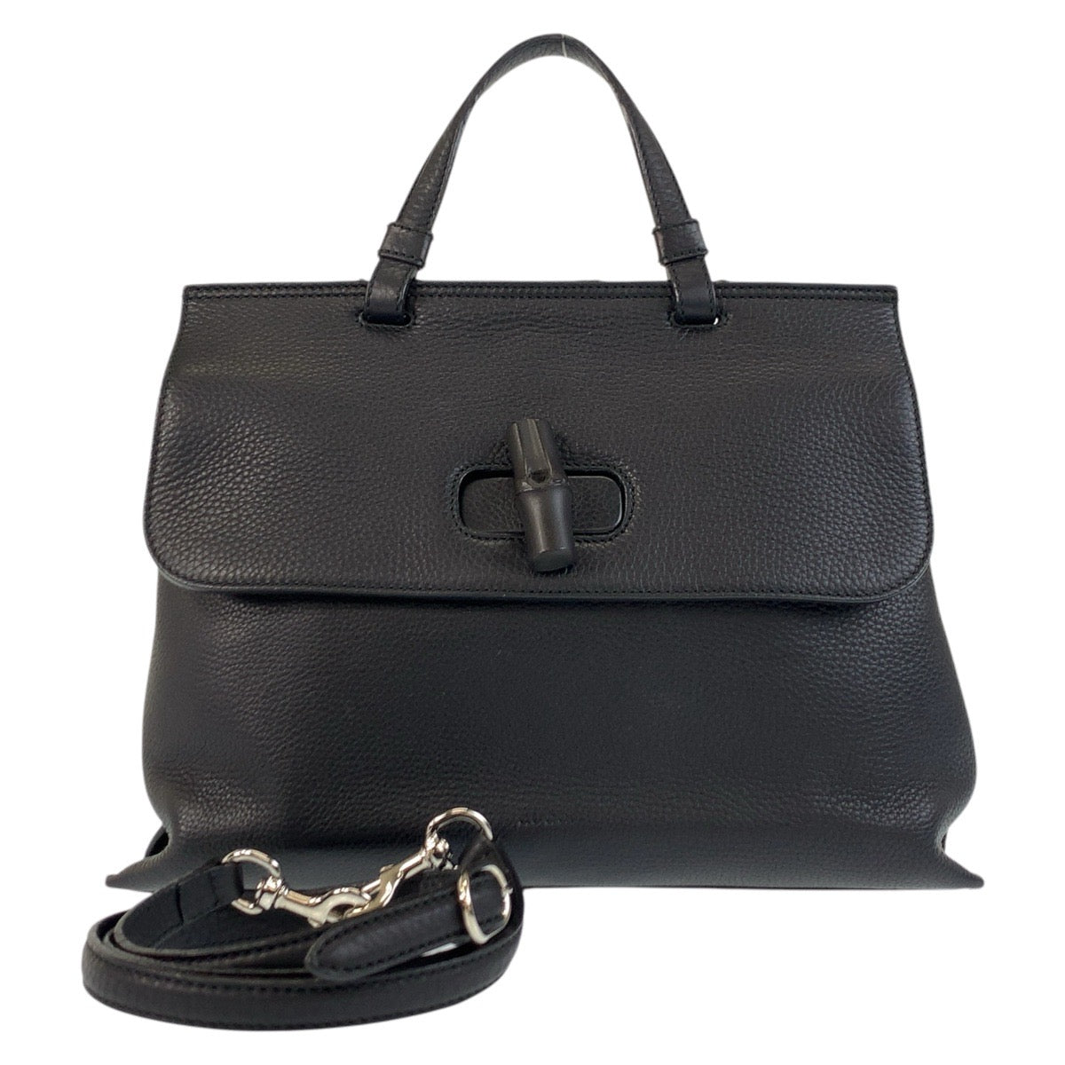 Gucci Bamboo Daily 2Way Bag Leather Travel Bag