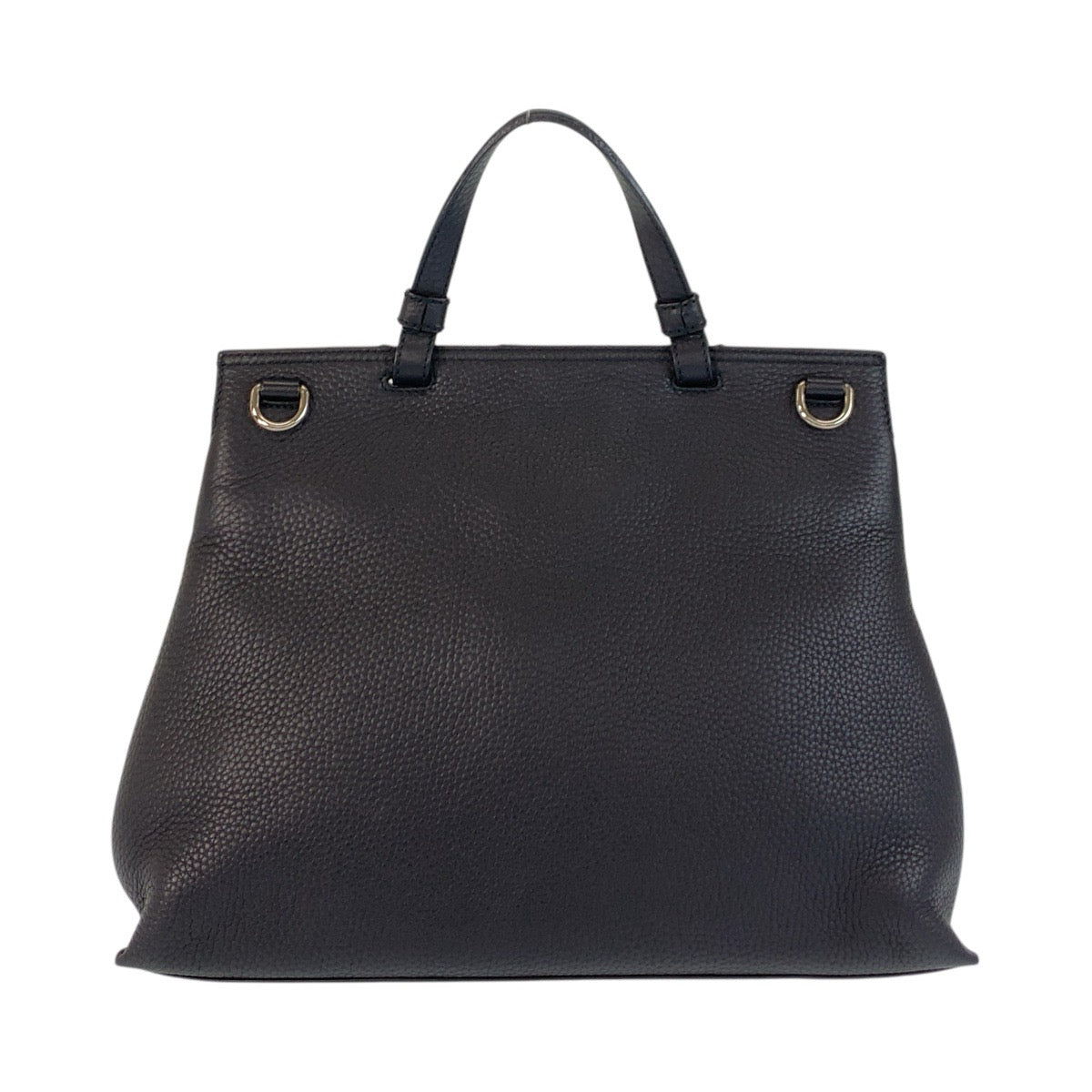 Gucci SilverMetal 2way Bamboo daily Leather Black Shoulder Bag