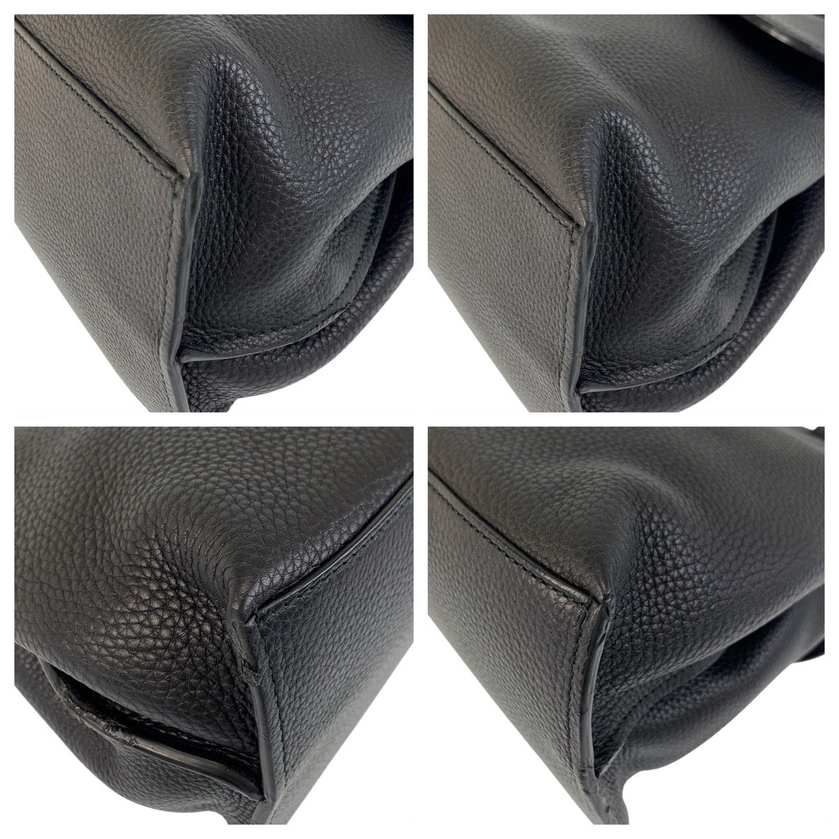 Gucci SilverMetal 2way Bamboo daily Leather Black Shoulder Bag
