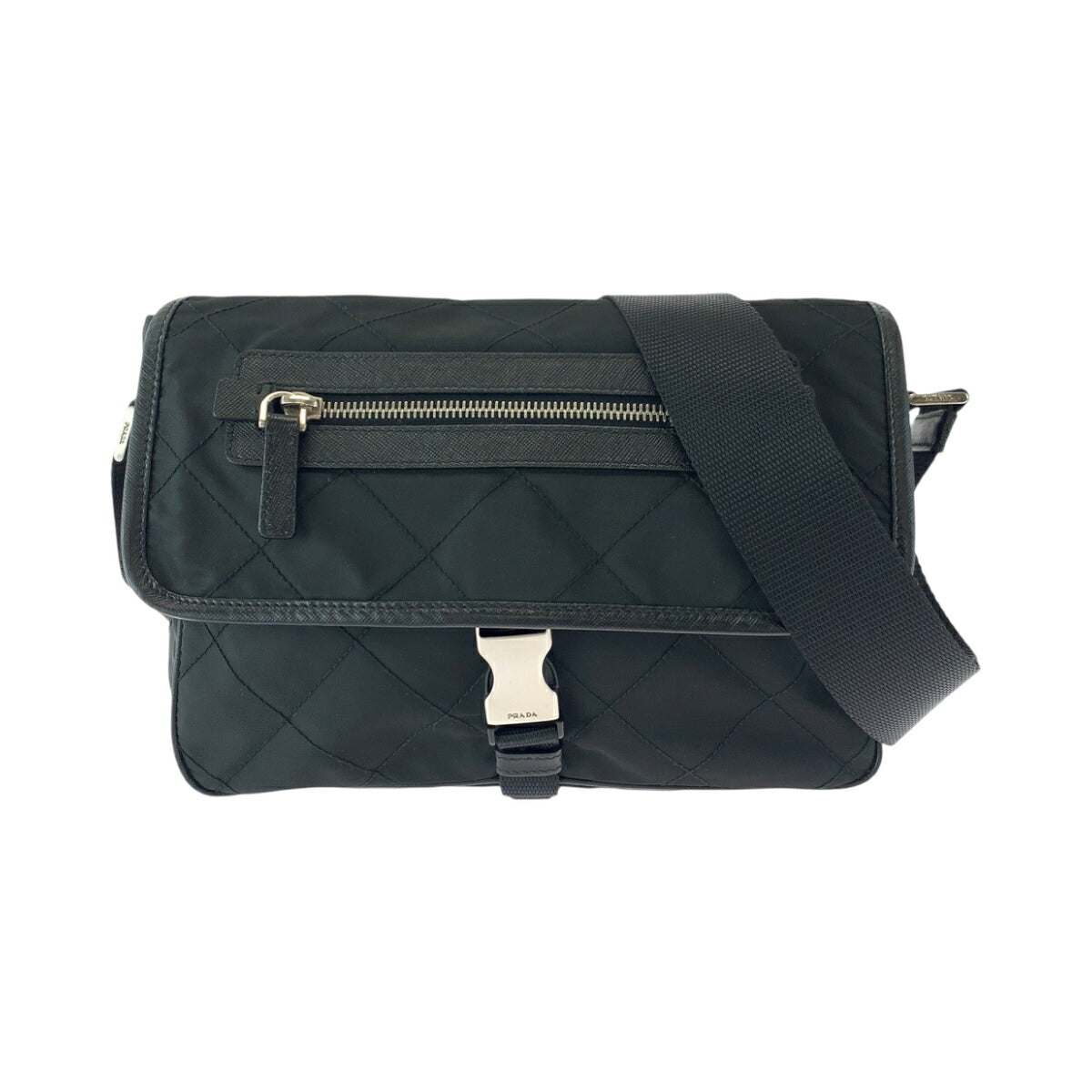 Prada Tessuto Triangle Plate 2Way Shoulder Bag Quilted Logo