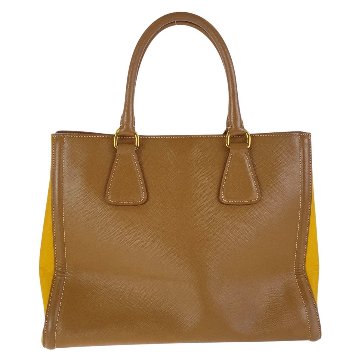Tote Bag Yellow Metal Tote Bag Shoulder Leather Brown Shoulder Bag