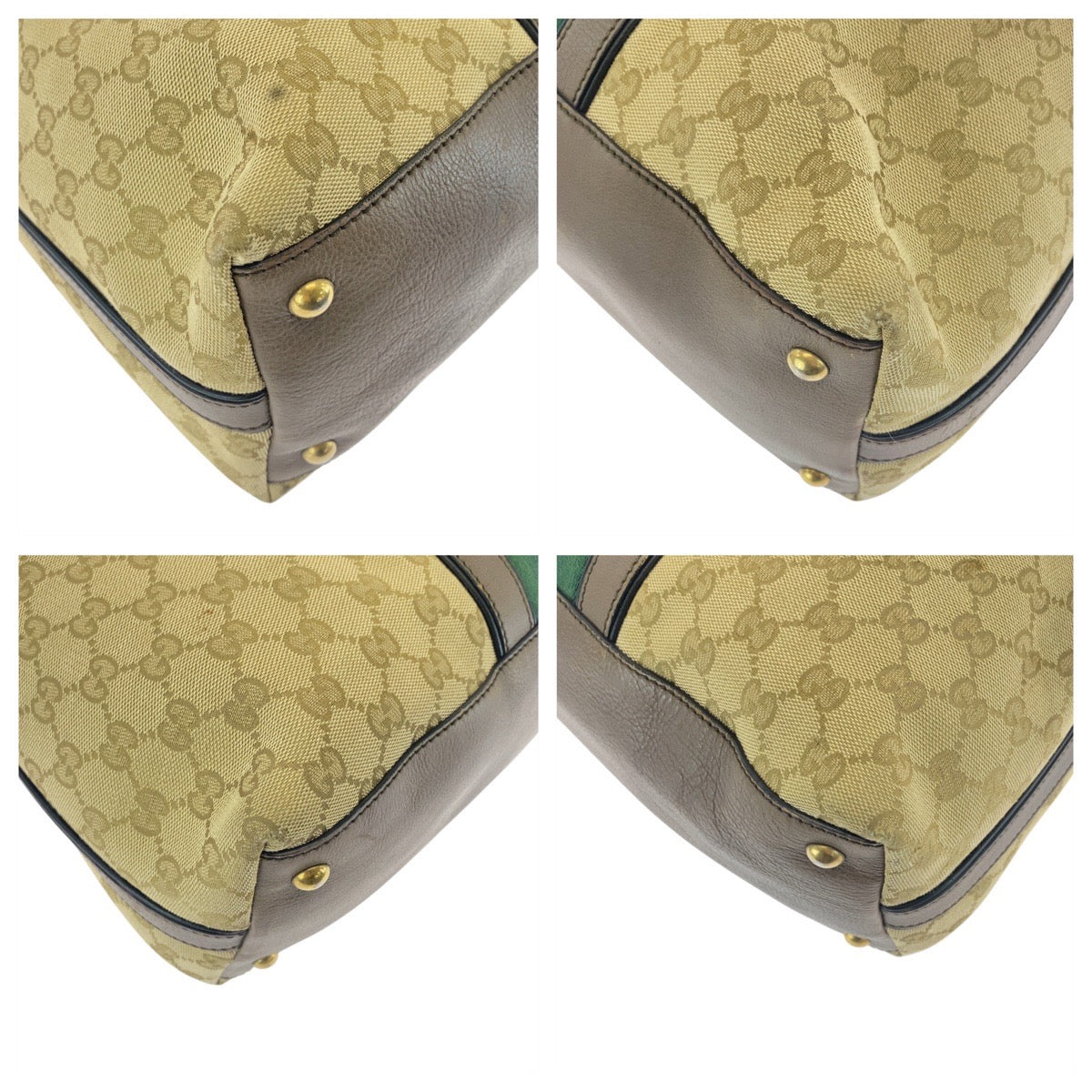 Gucci Sherry Line 2Way Tote Bag Leather Canvas