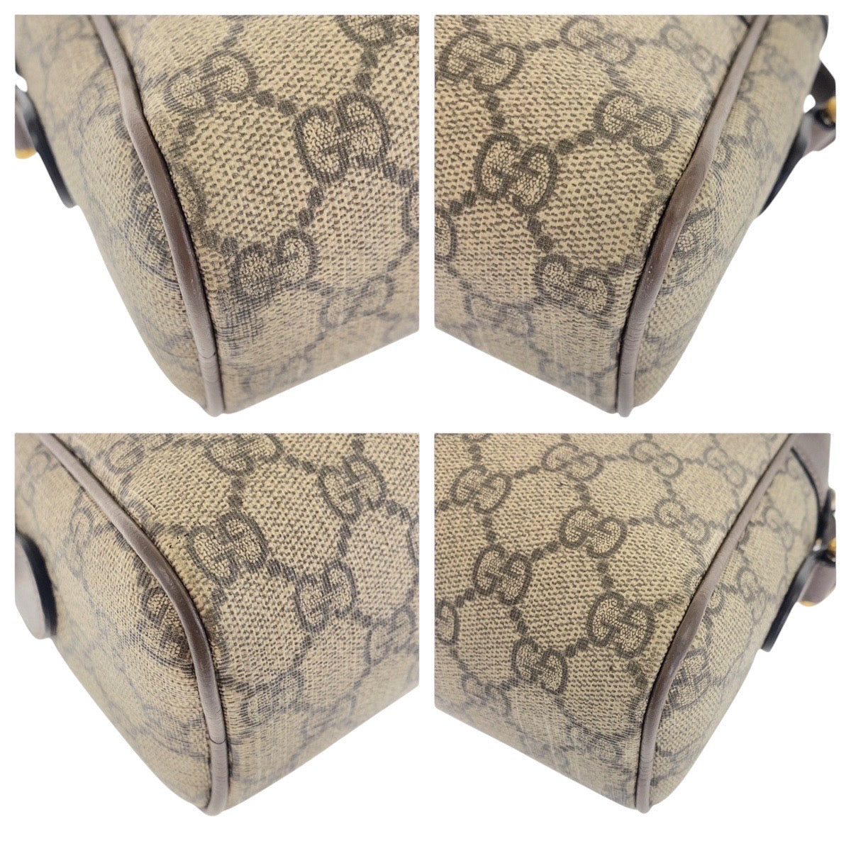 Gucci GG Supreme Gold Ophidia Leather Canvas Beige Crossbody Bag