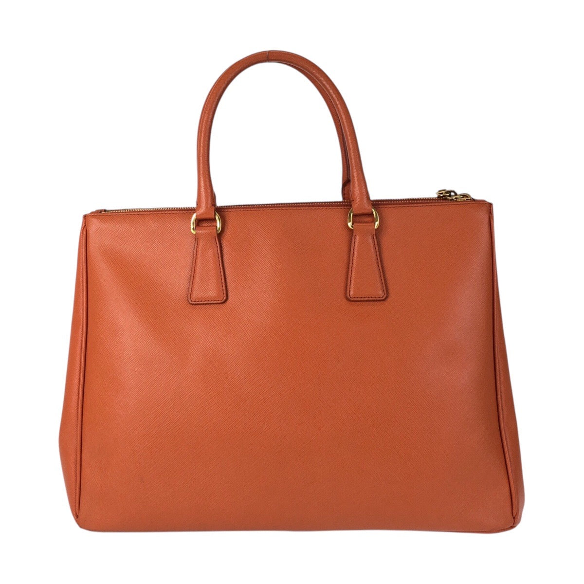 Orange Goldmetal Tote Bag Handbag Safiano Women Leather